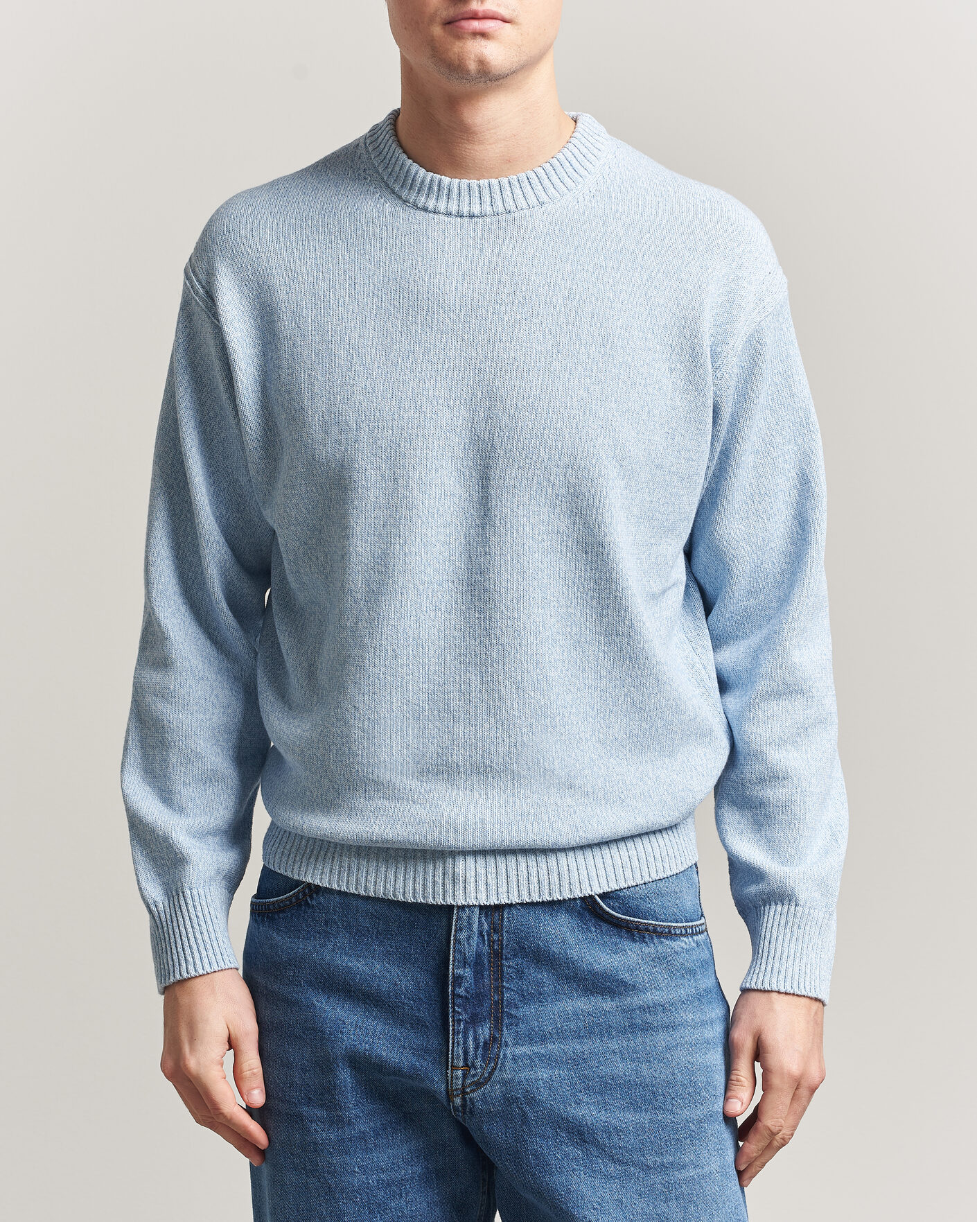 BOSS ORANGE Kerlino Knitted Sweater Light Blue at CareOfCarl.com