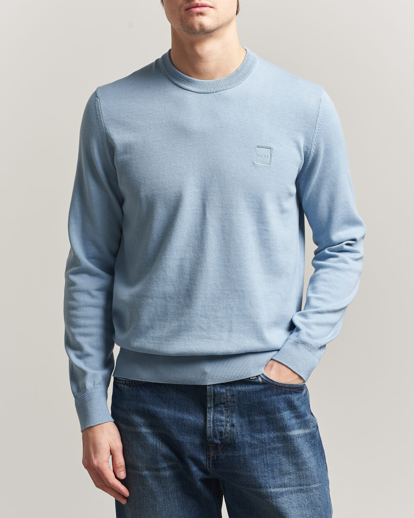 Men | Sweaters & Knitwear | BOSS ORANGE | Kanovano Knitted Sweater Light Blue