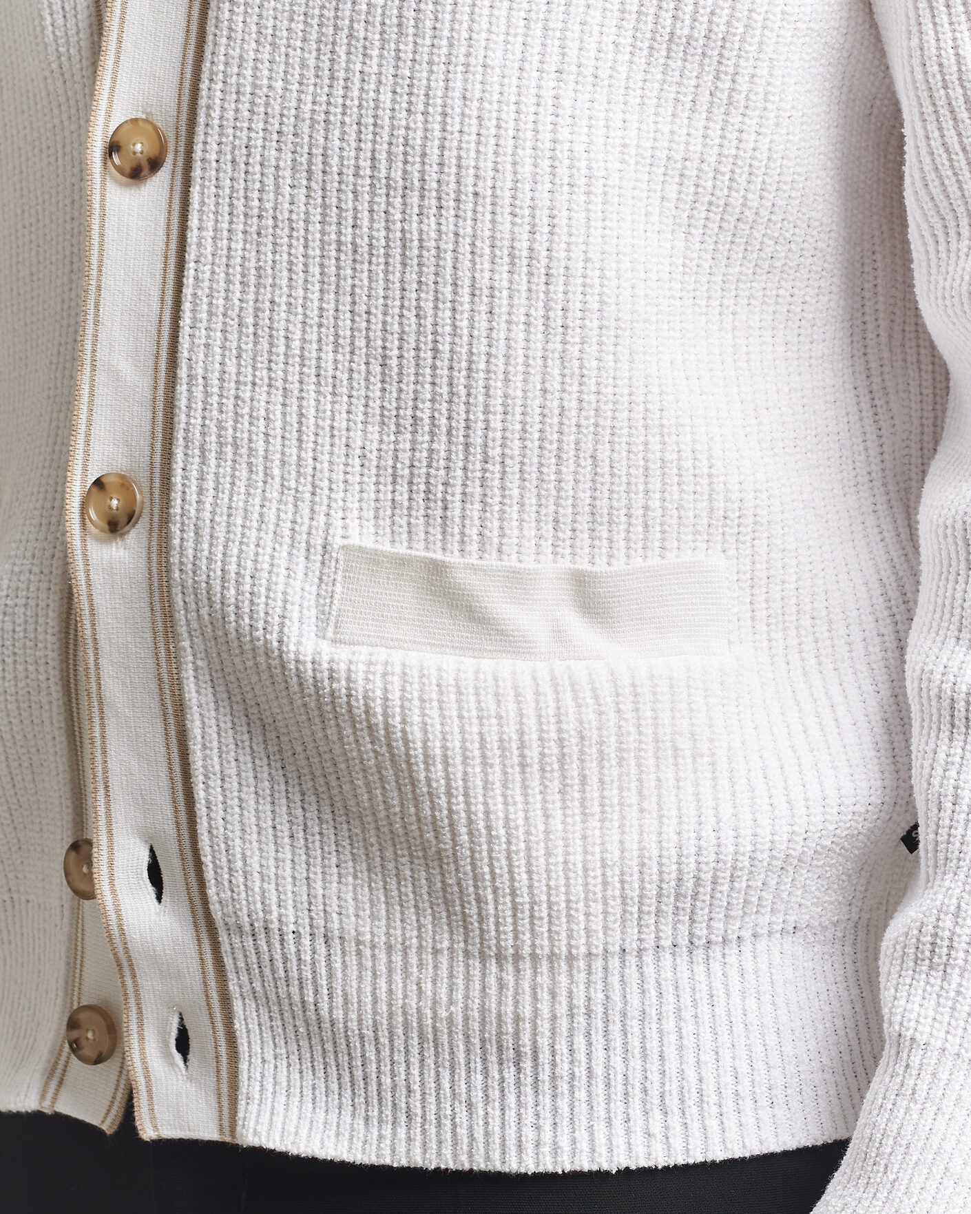 Men | Sweaters & Knitwear | BOSS BLACK | Napoli Knitted Cardigan White
