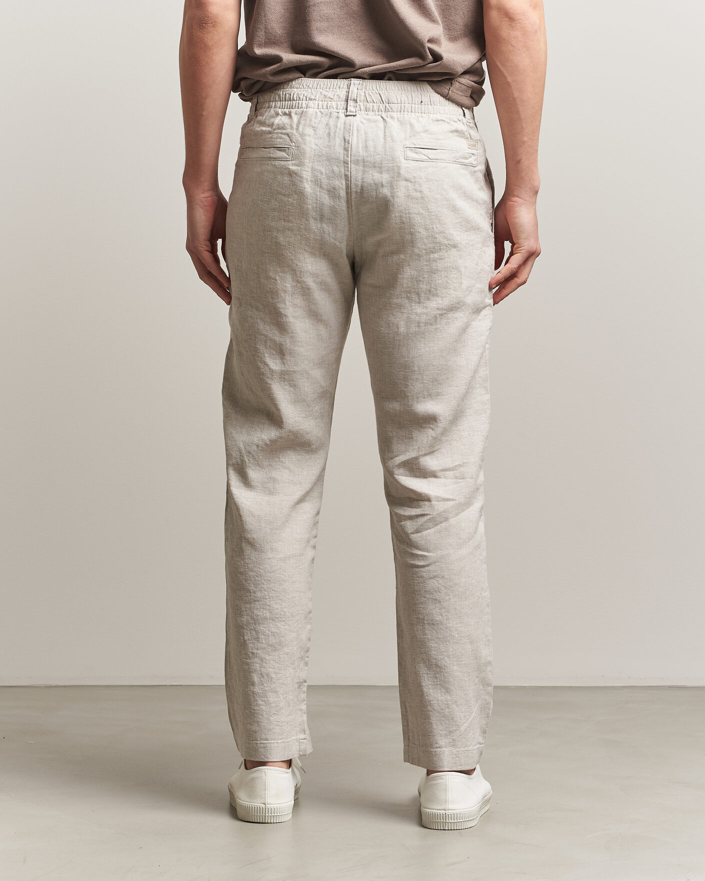 Men | Trousers | BOSS ORANGE | Sanderson Linen Pants Open Grey