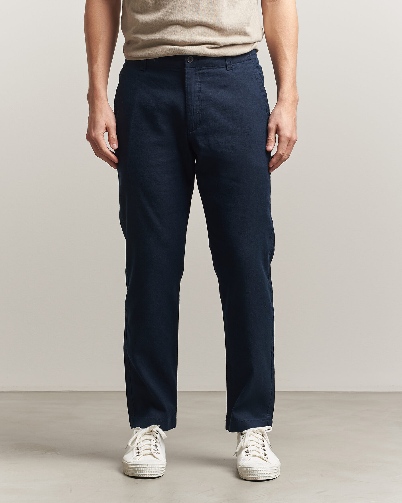 Men | Trousers | BOSS ORANGE | Sanderson Linen Pants Dark Blue