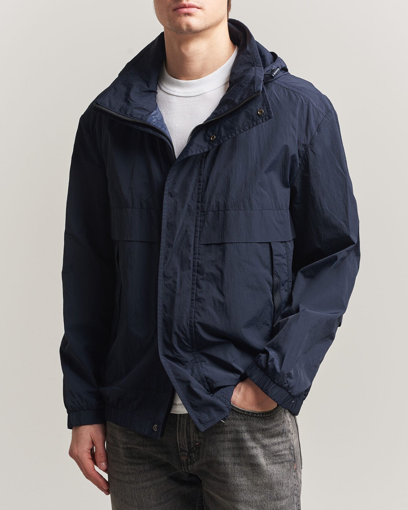Men | Coats & Jackets | BOSS ORANGE | Oberle Hooded Jacket Dark Blue