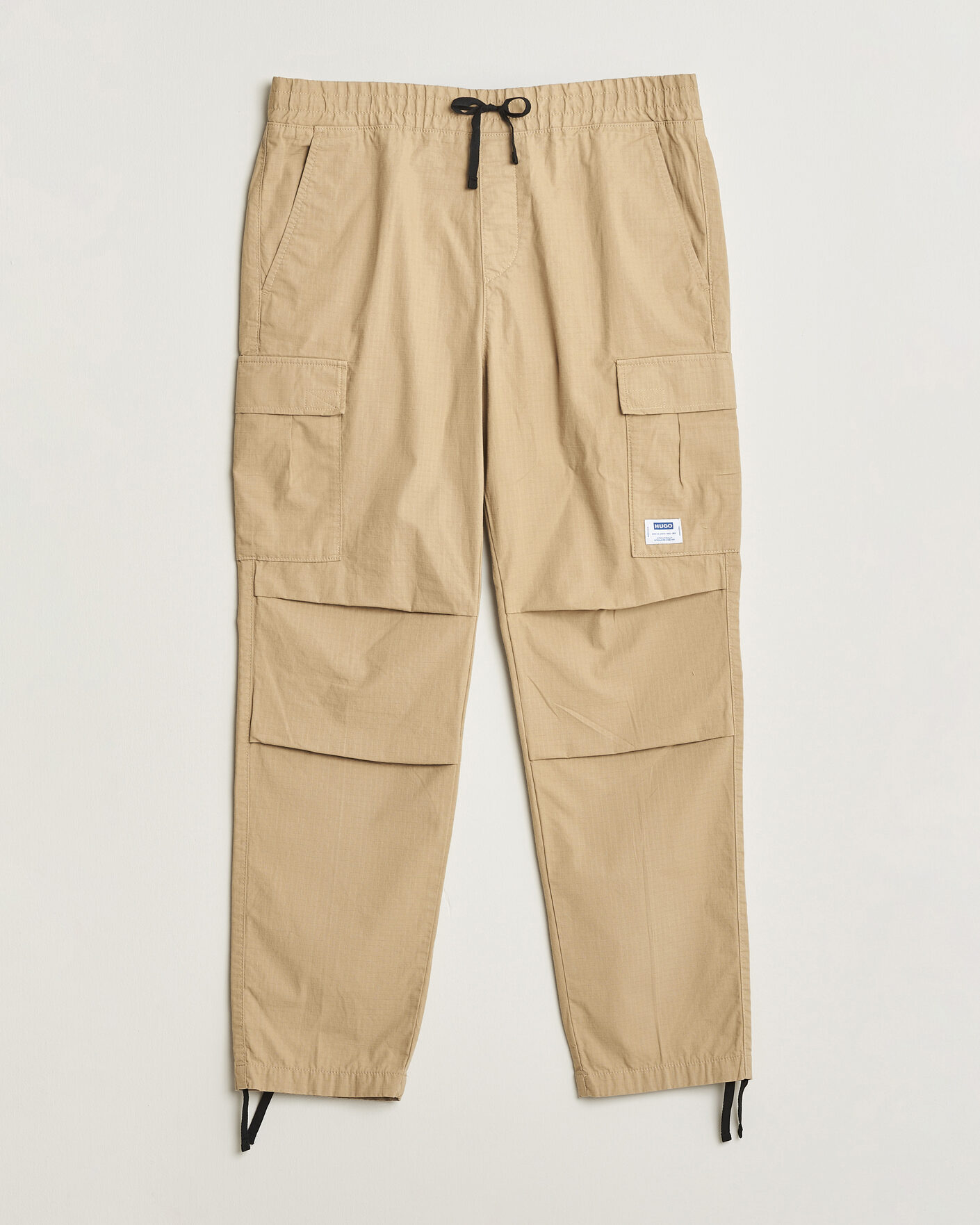 Men | Trousers | HUGO | Gadic Cargo Drawstring Pants Medium Beige