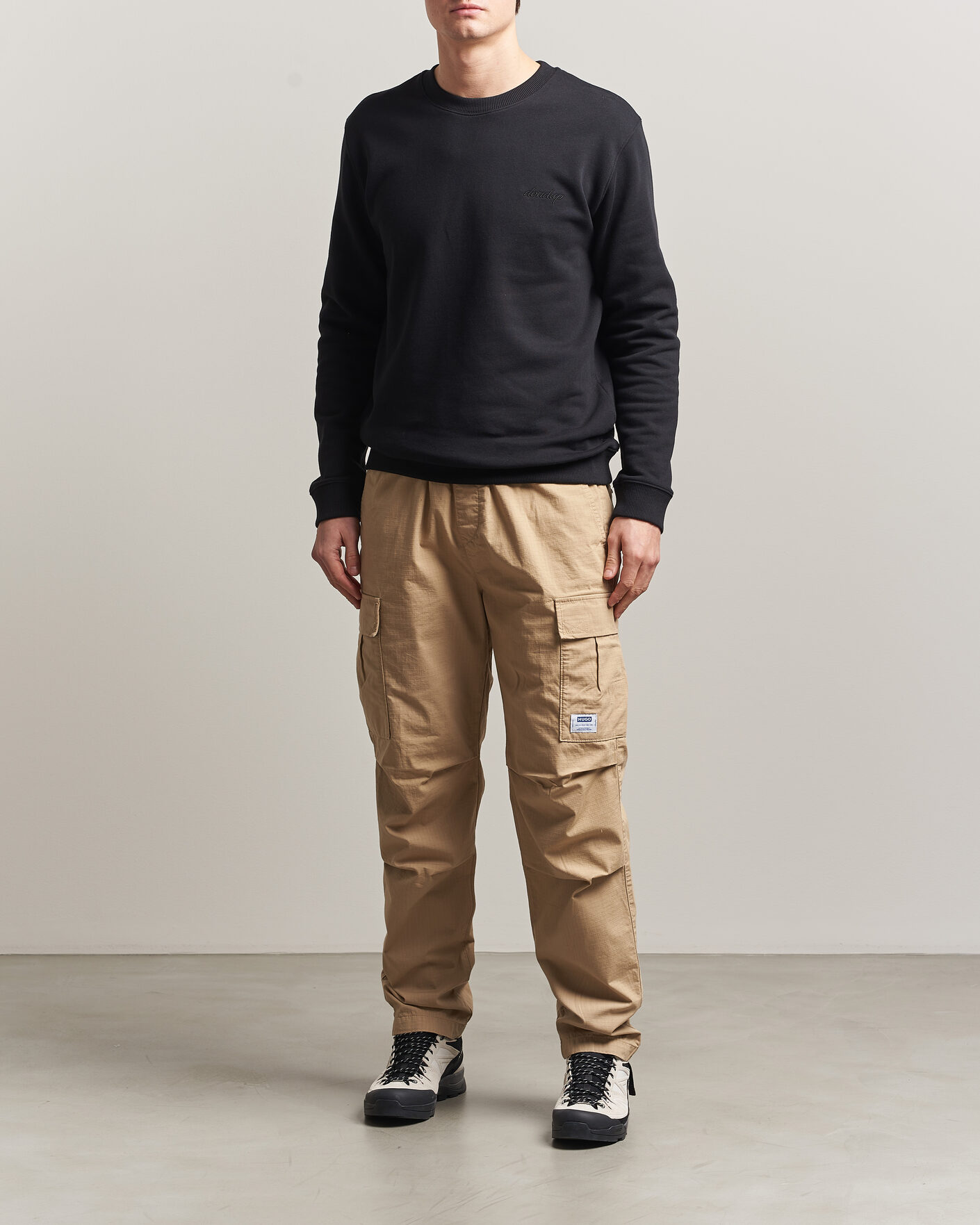 Men | Trousers | HUGO | Gadic Cargo Drawstring Pants Medium Beige