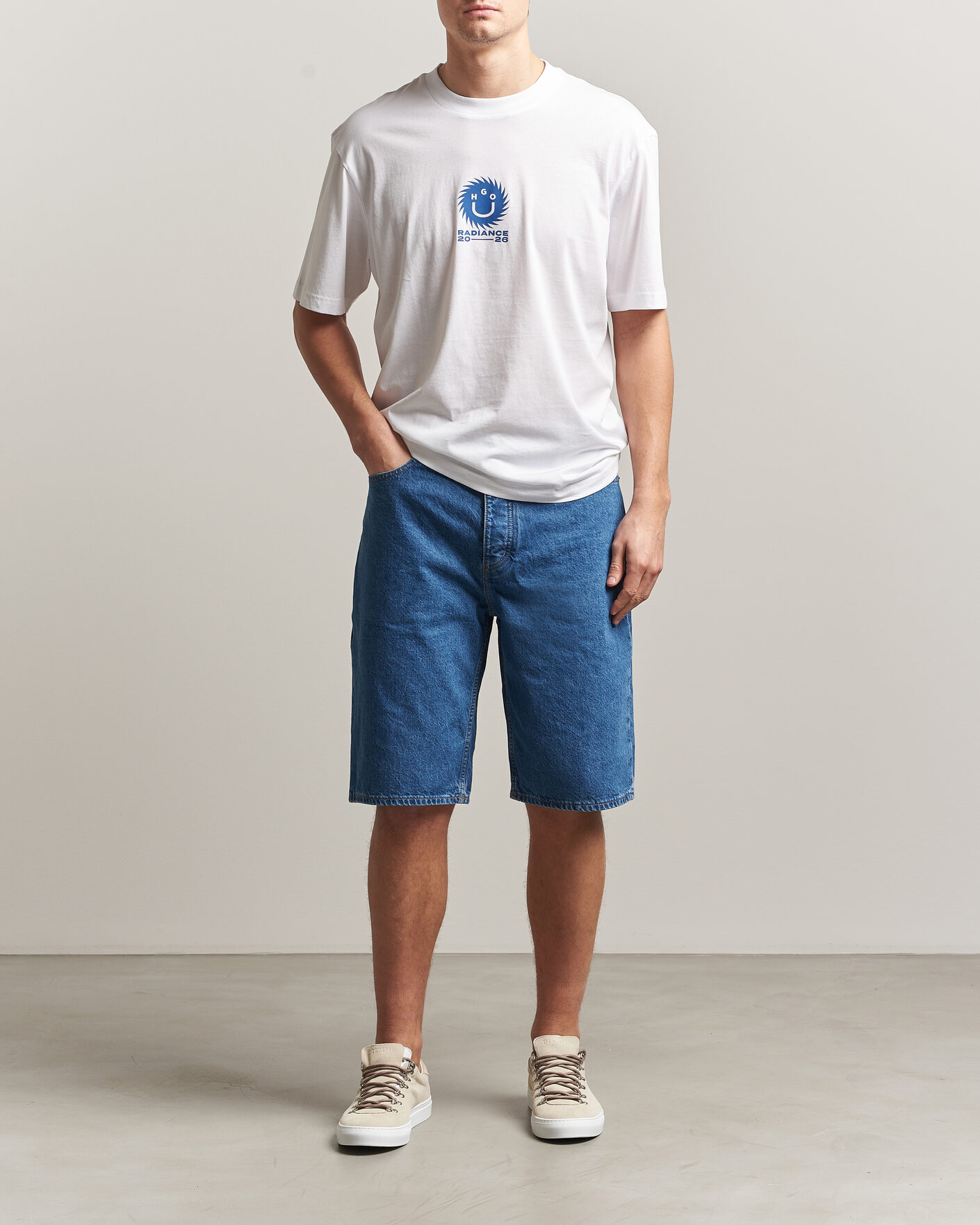 Men | T-Shirts | HUGO | Nunarix Printed Crew Neck T-Shirt White