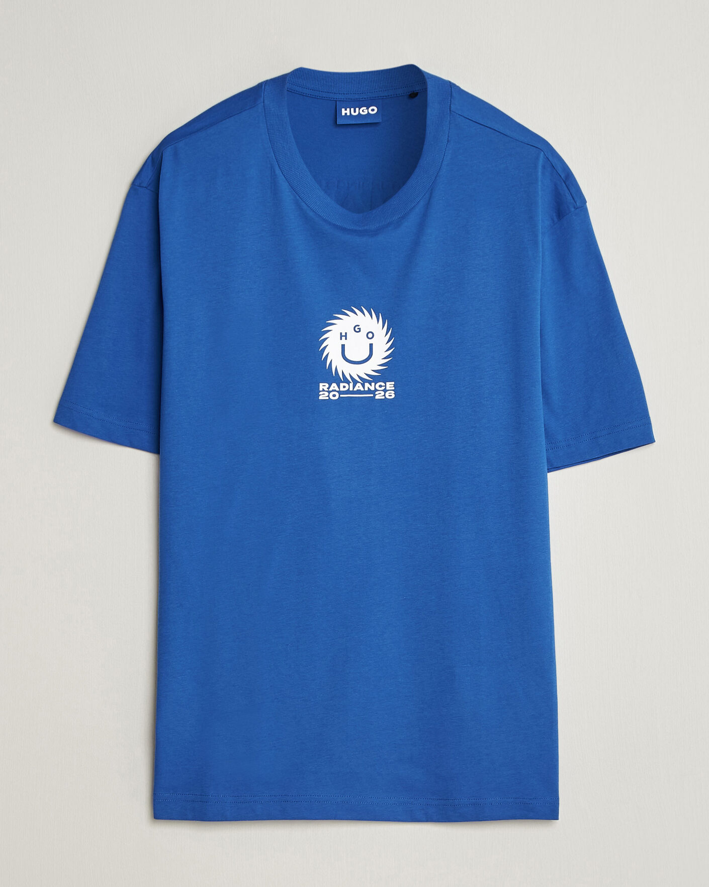 Men | T-Shirts | HUGO | Nunarix Printed Crew Neck T-Shirt Open Blue