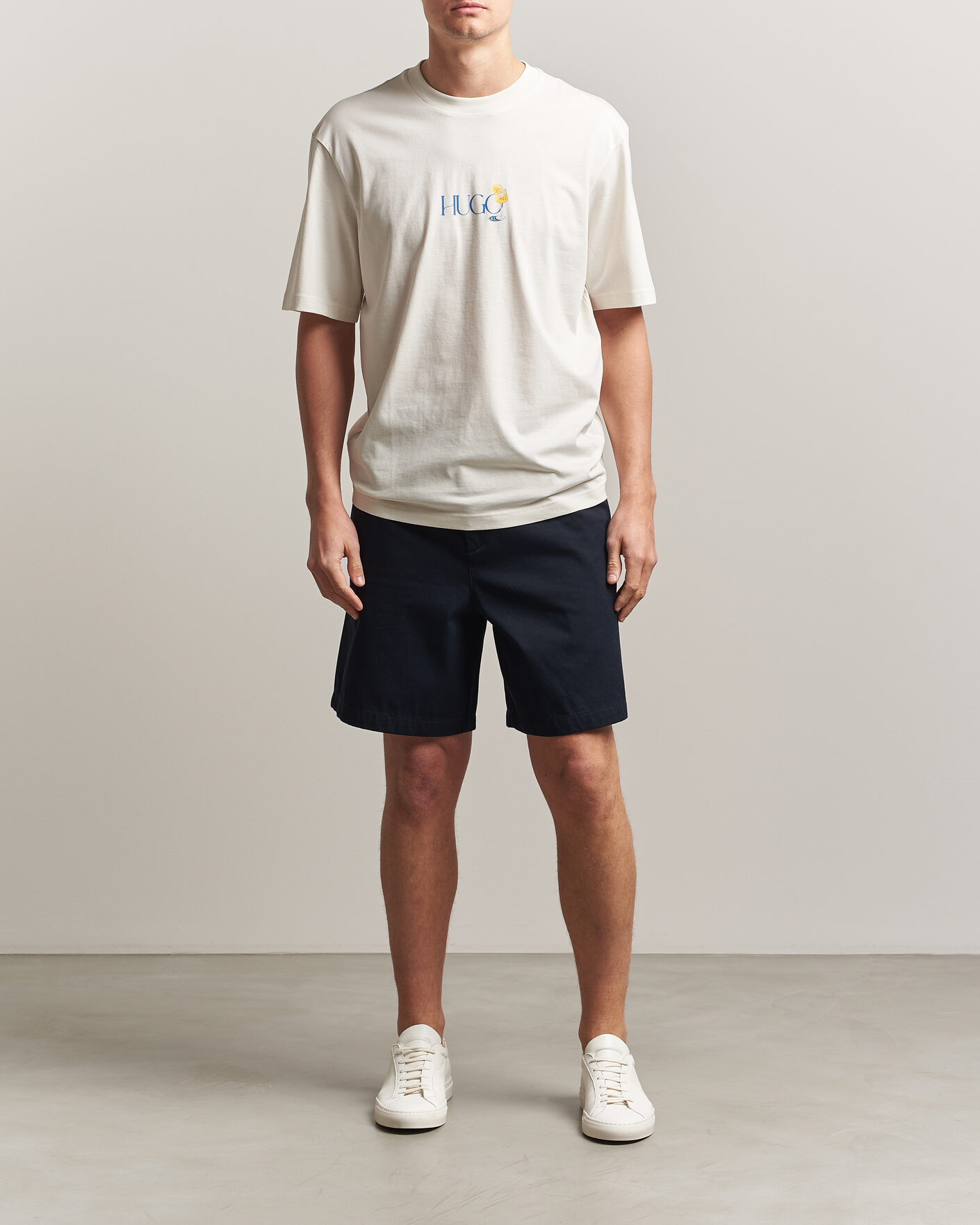 Men | T-Shirts | HUGO | Nulaxo Printed Crew Neck T-Shirt Open White