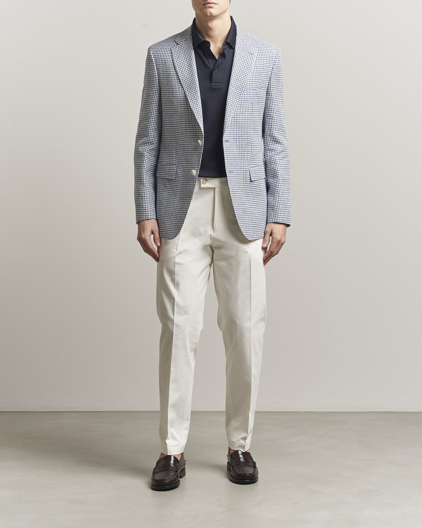 Men | Trousers | BOSS CAMEL | Peet Cotton Pleated Trousers Open White