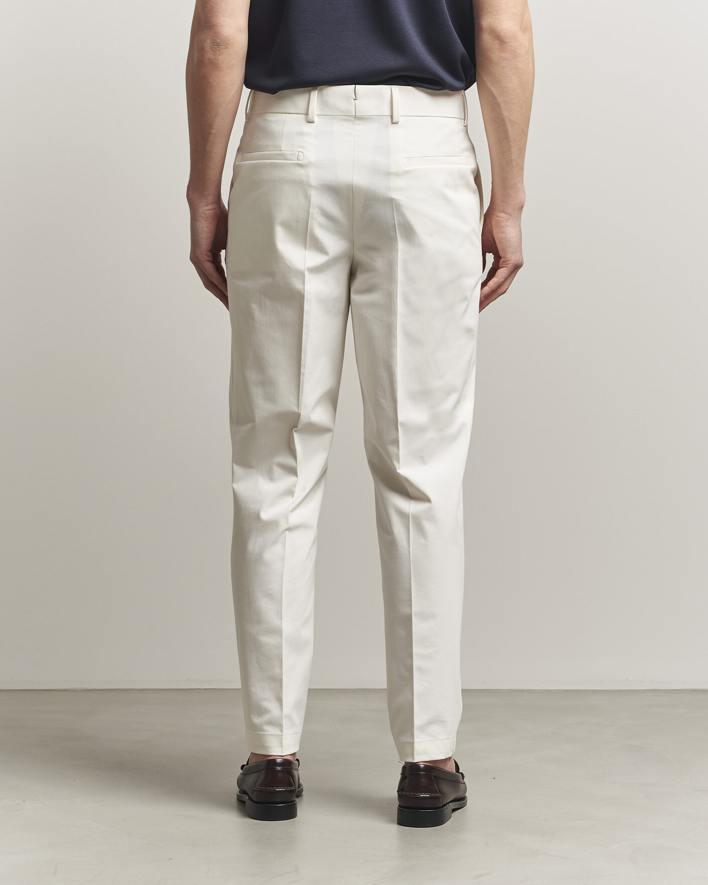 Men | Trousers | BOSS CAMEL | Peet Cotton Pleated Trousers Open White