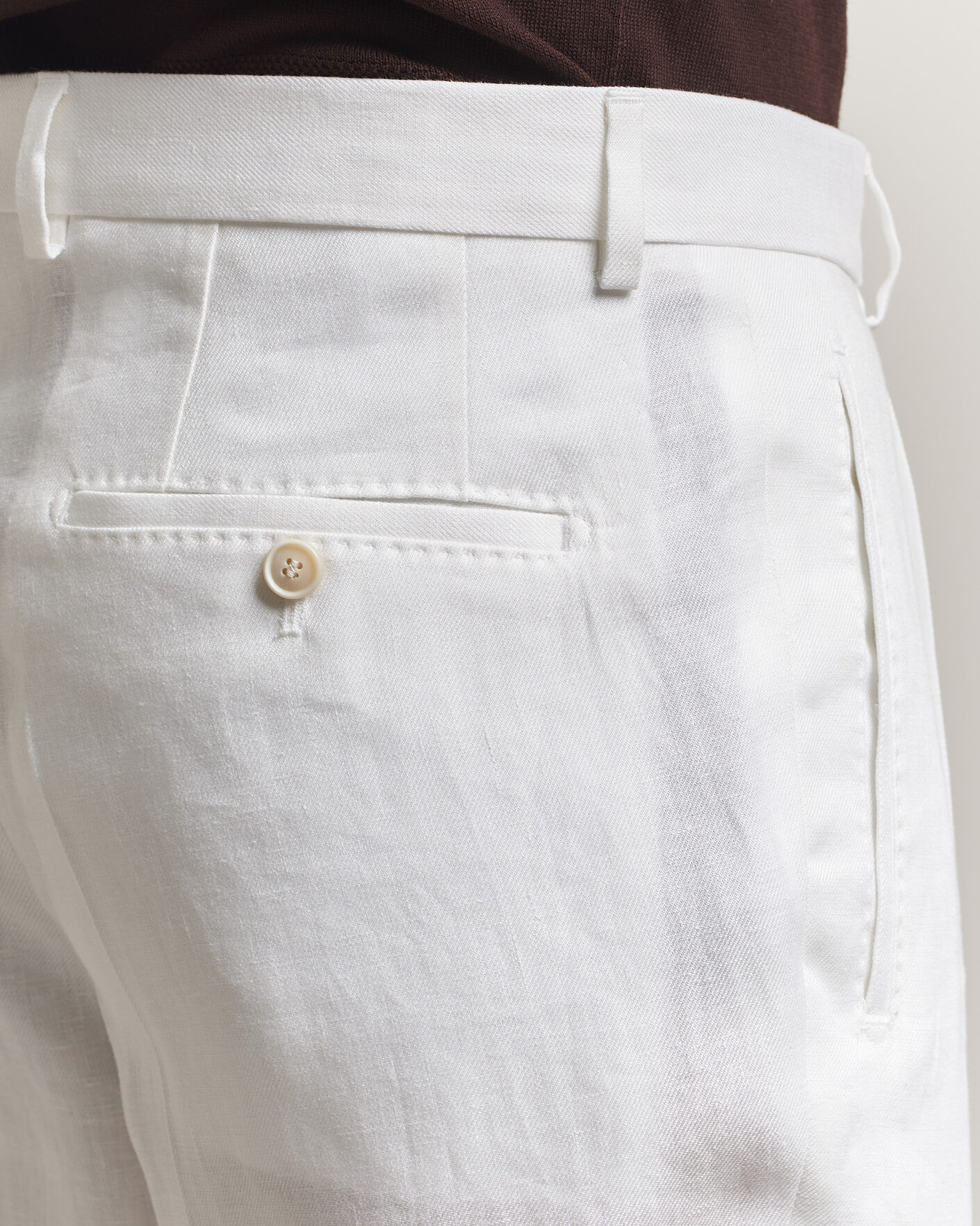 Men | Trousers | BOSS CAMEL | Peet Linen Pleated Trousers White