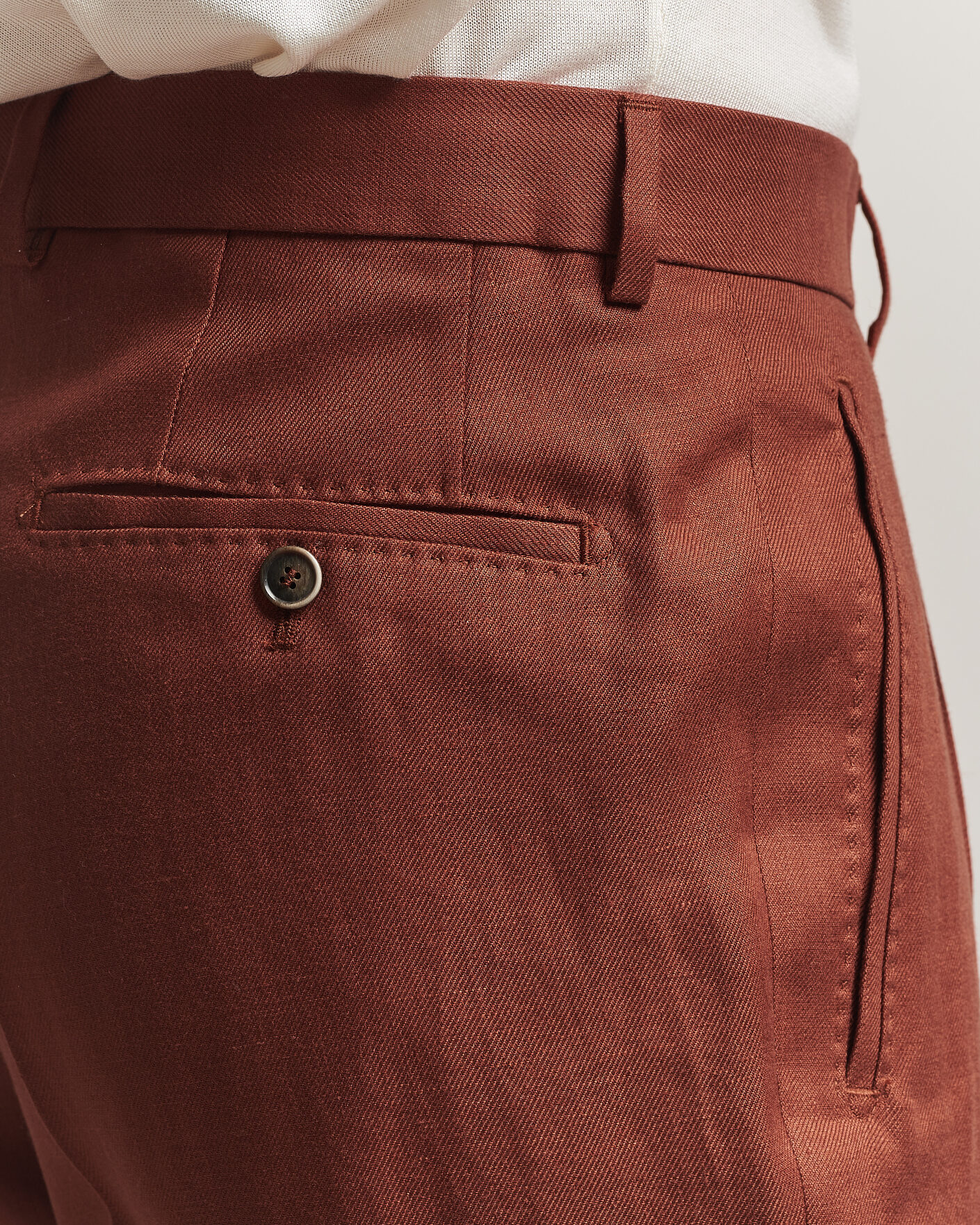 Men | Trousers | BOSS CAMEL | Peet Linen Pleated Trousers Rust