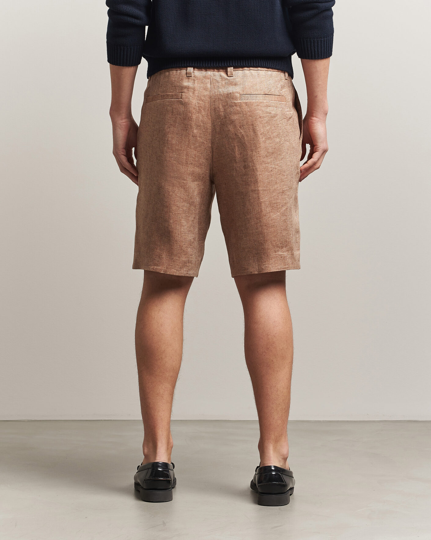 Men | Shorts | BOSS CAMEL | Peet Linen Drawstring Shorts Medium Beige