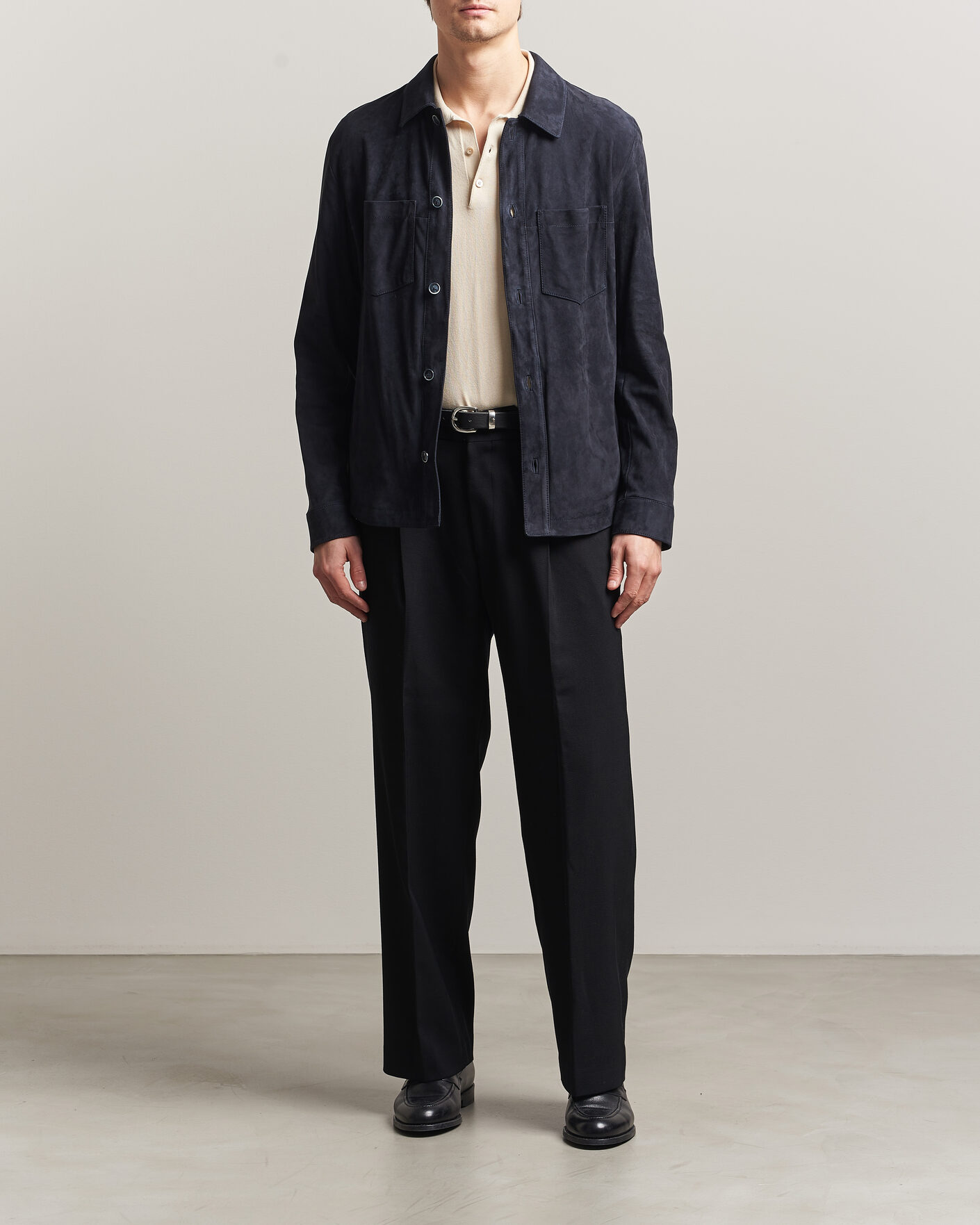 Men | Coats & Jackets | BOSS CAMEL | Mando Suede Jacket Dark Blue