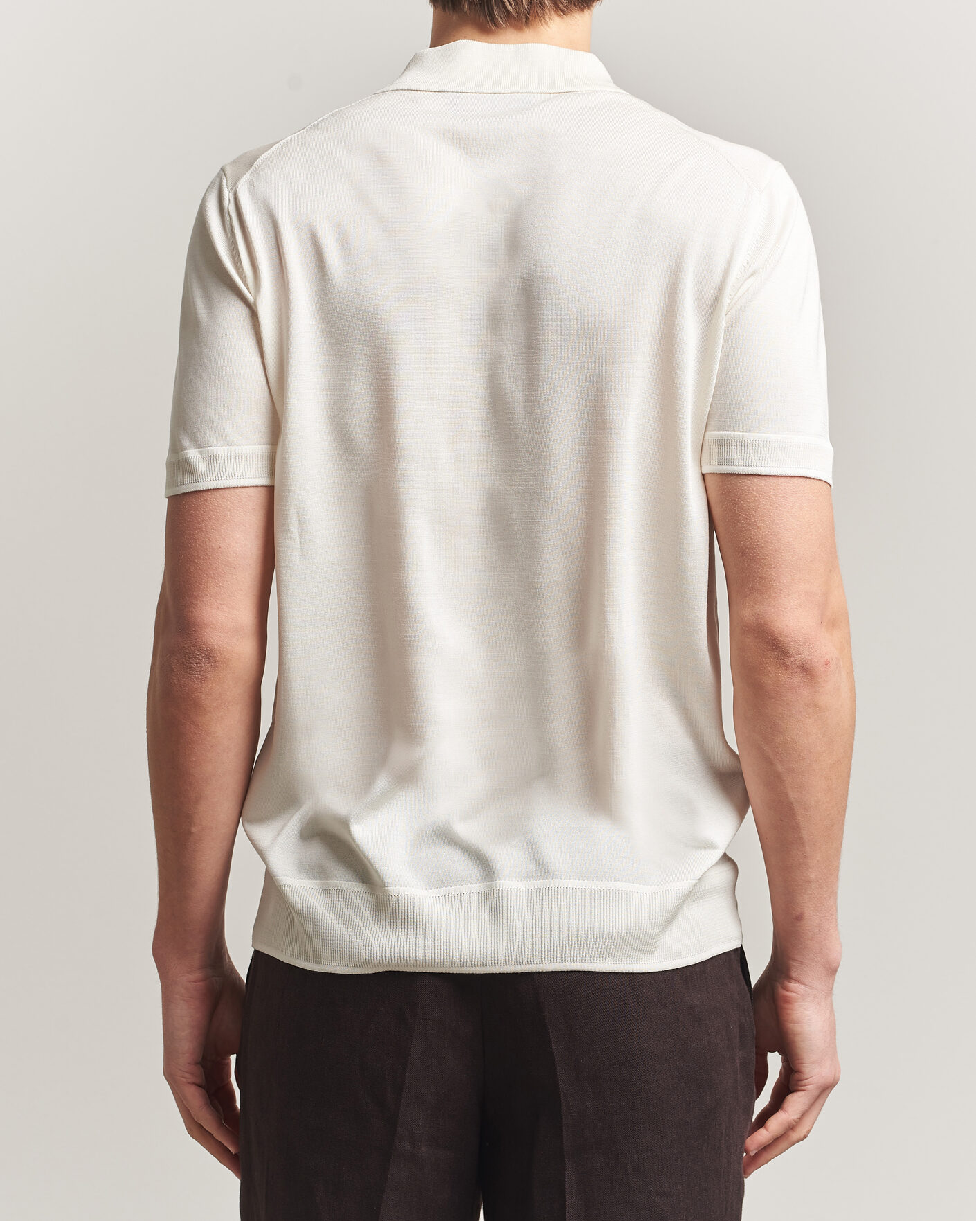 Men | Polo Shirts | BOSS CAMEL | Novo Silk Knitted Polo Open White