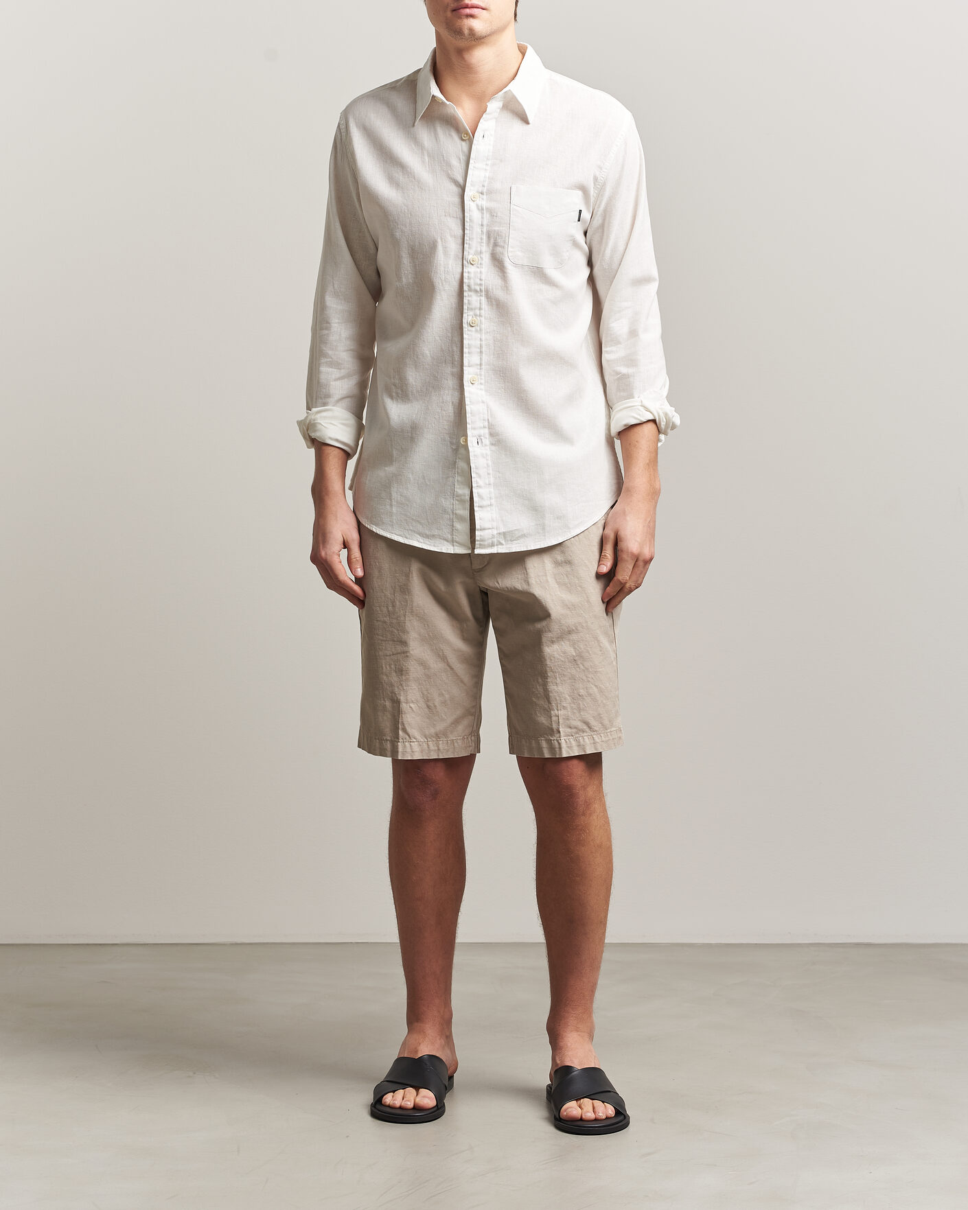 Men | Shirts | Dockers | Slim Linen/Cotton Shirt Undyed