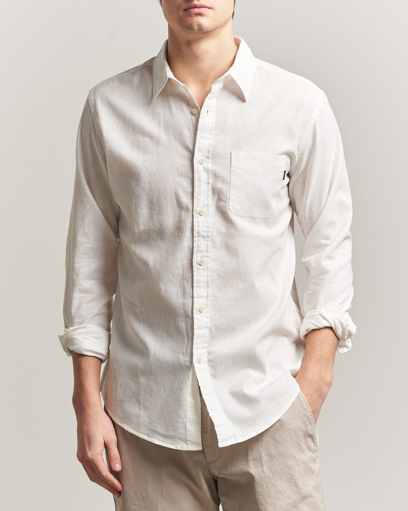 Men | Shirts | Dockers | Slim Linen/Cotton Shirt Undyed
