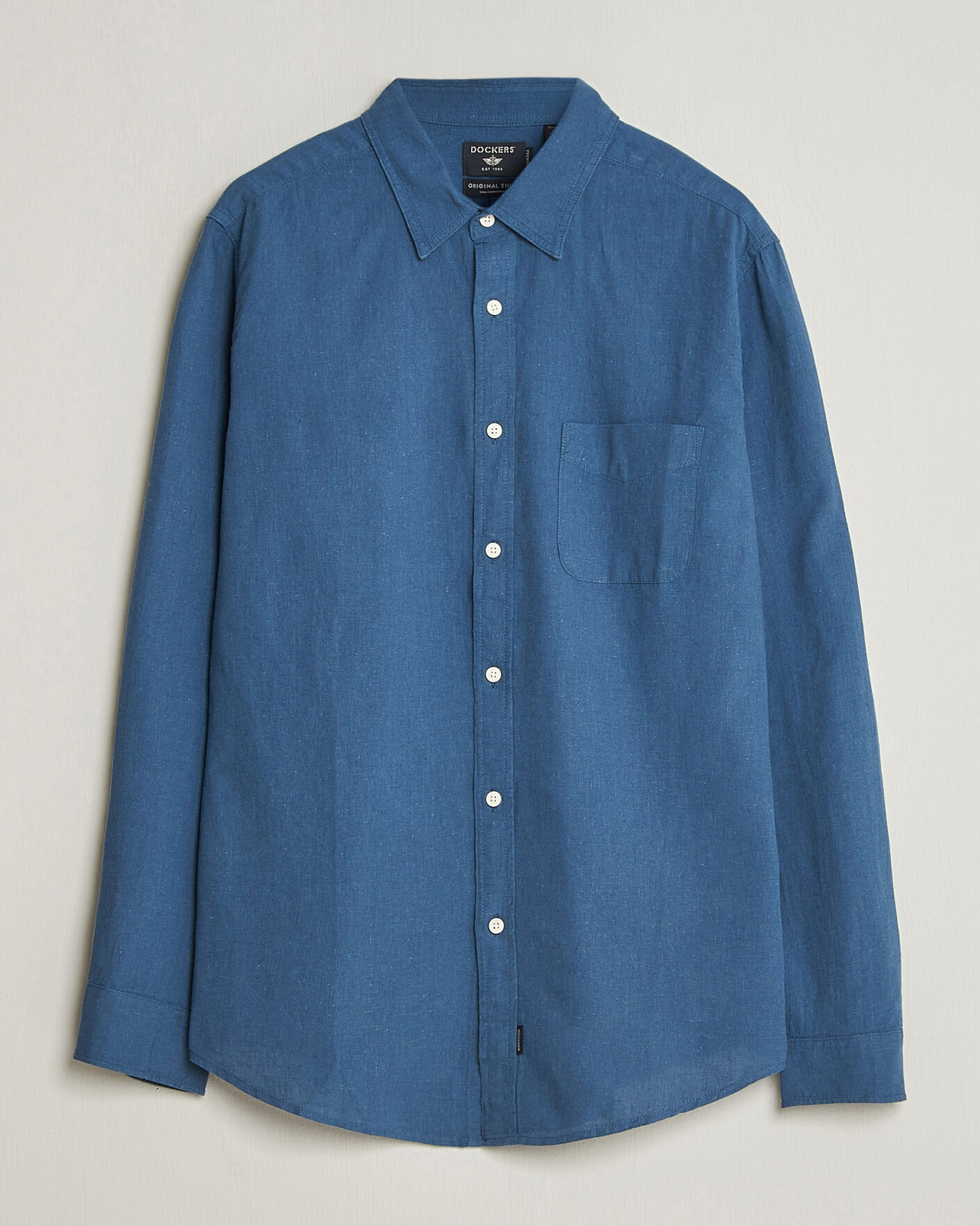 Men | Shirts | Dockers | Slim Linen/Cotton Shirt Bering Sea