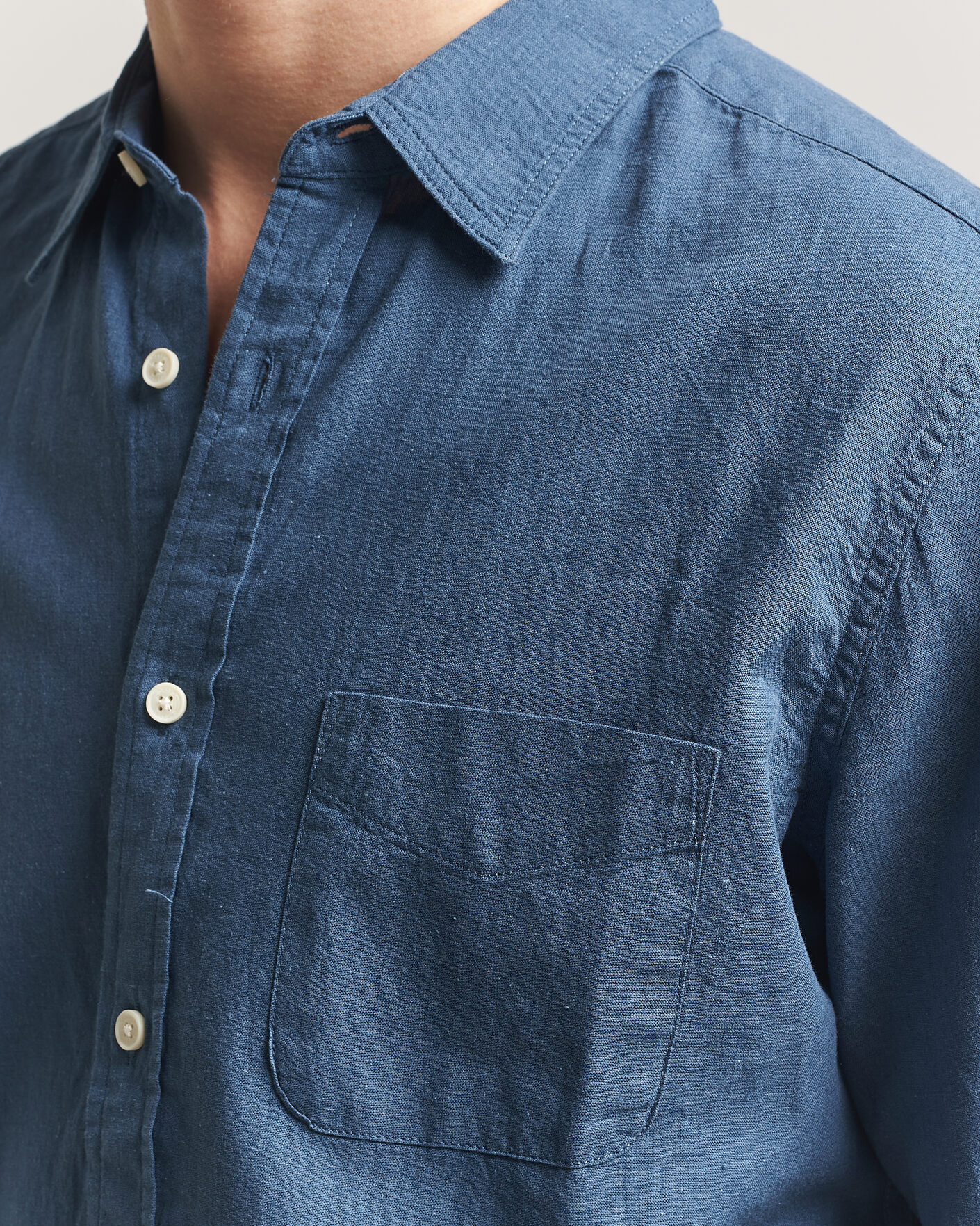 Men | Shirts | Dockers | Slim Linen/Cotton Shirt Bering Sea