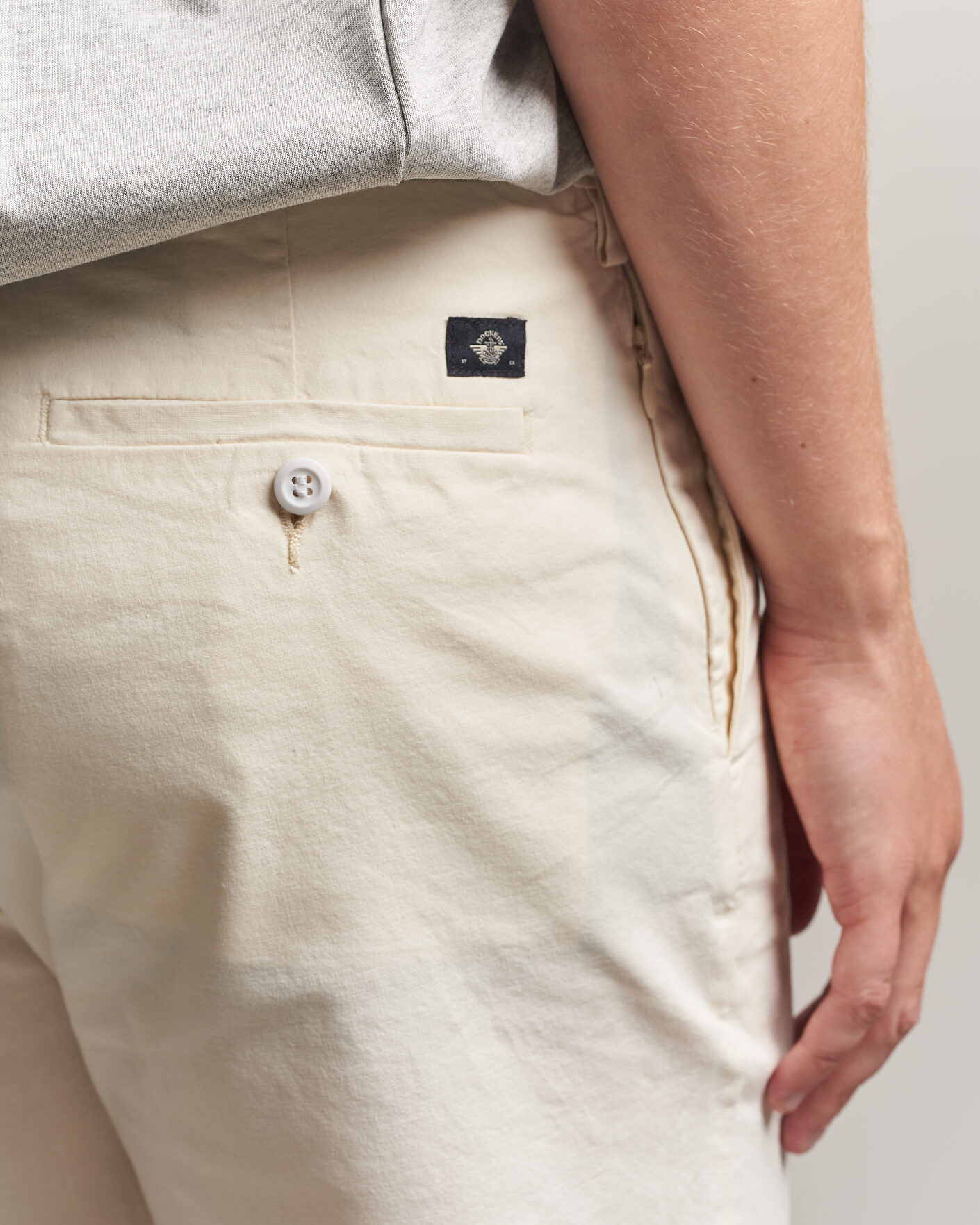 Men | Shorts | Dockers | Slim Cotton/Linen Shorts Buttercream