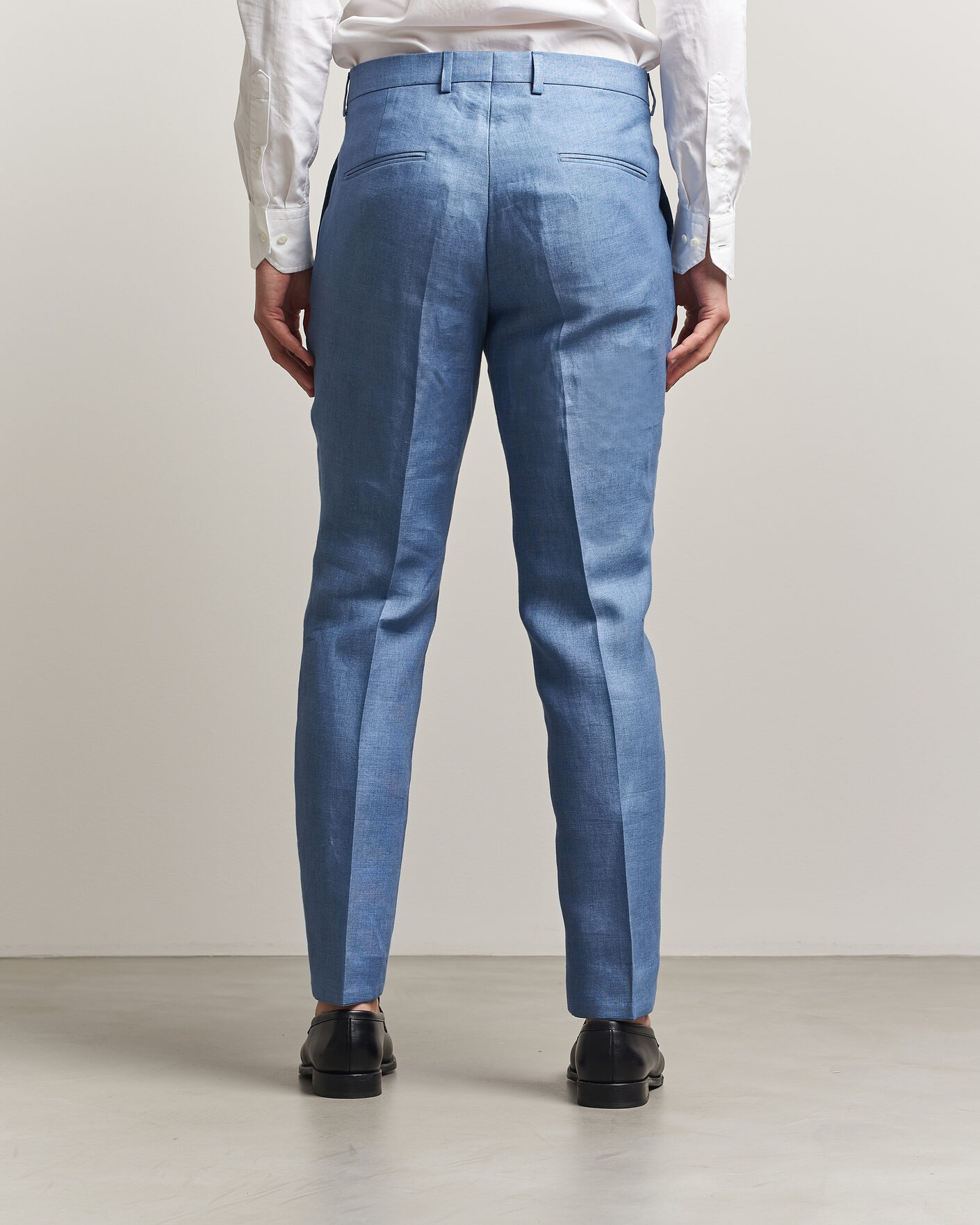 Men | Trousers | Oscar Jacobson | Dandy Linen Trousers Light Blue