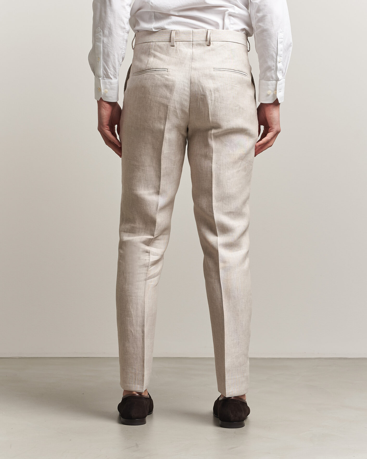 Men | Trousers | Oscar Jacobson | Dandy Linen Trousers Off White