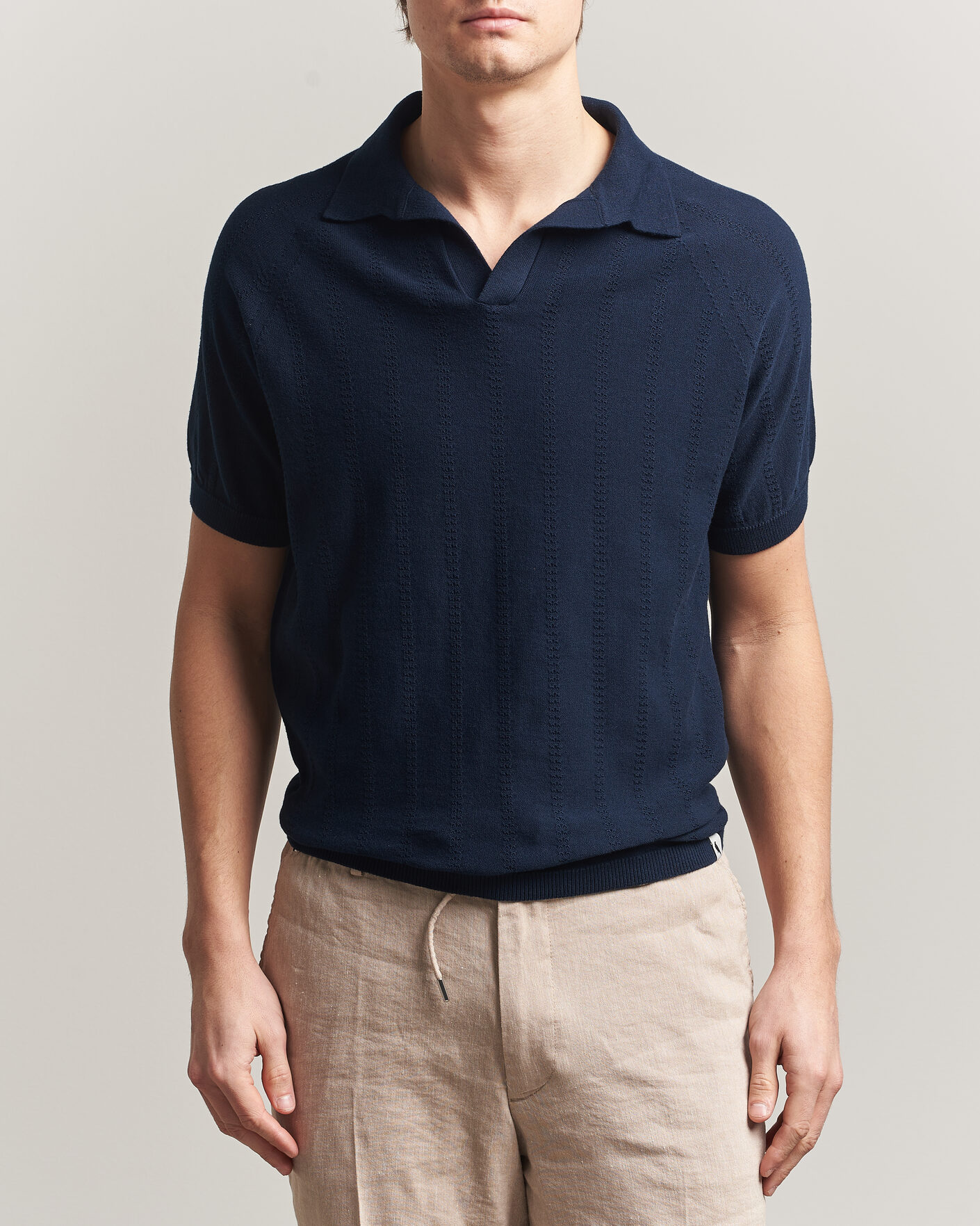 Men | Polo Shirts | Peregrine | Alma Cotton Structure Polo Navy