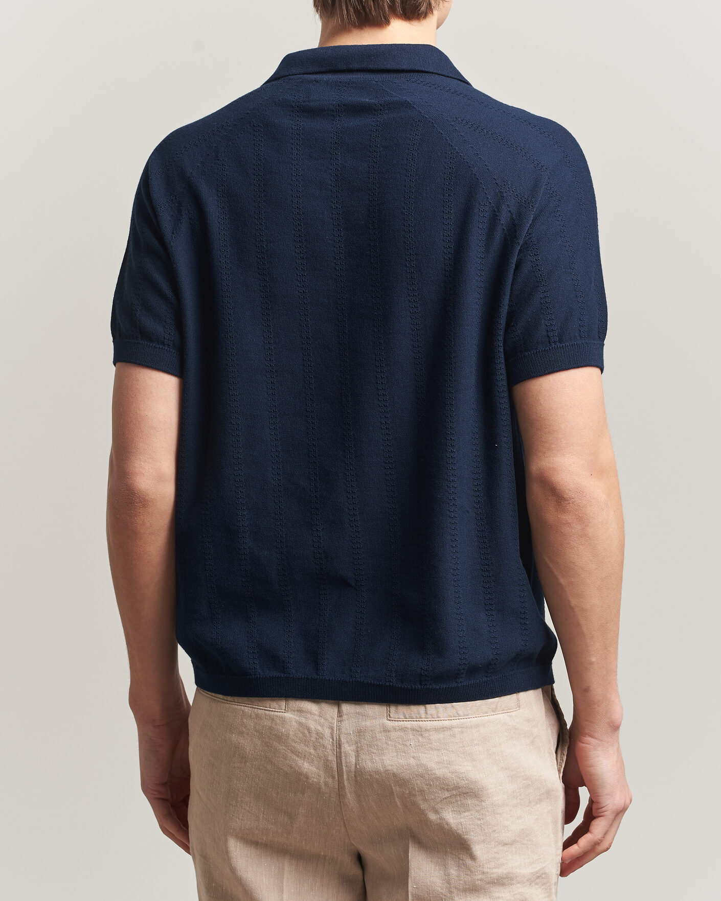 Men | Polo Shirts | Peregrine | Alma Cotton Structure Polo Navy