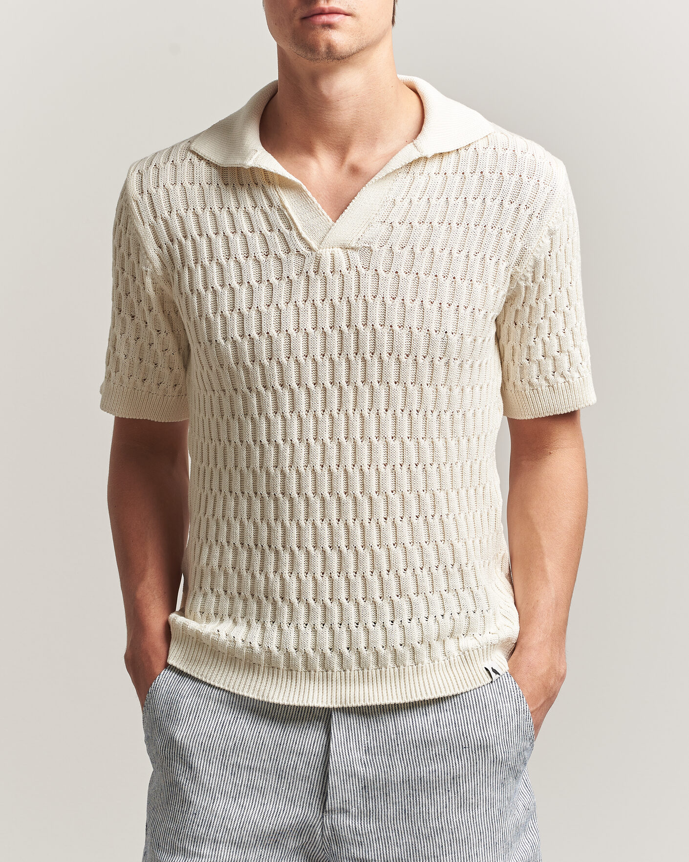 Men | Polo Shirts | Peregrine | Cove Knitted Cotton Polo Shirt White