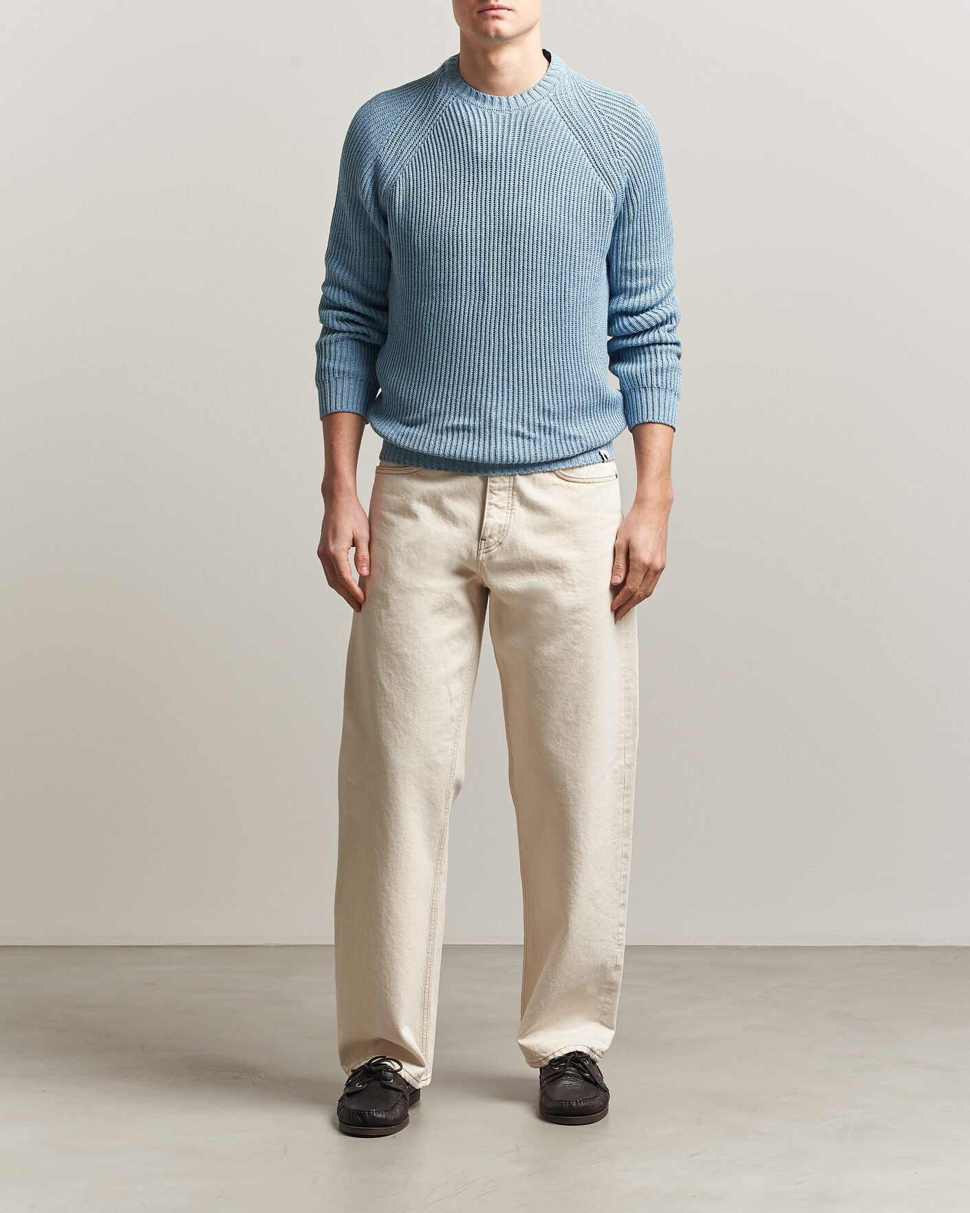 Men | Sweaters & Knitwear | Peregrine | Harry Organic Cotton Sweater Ocean