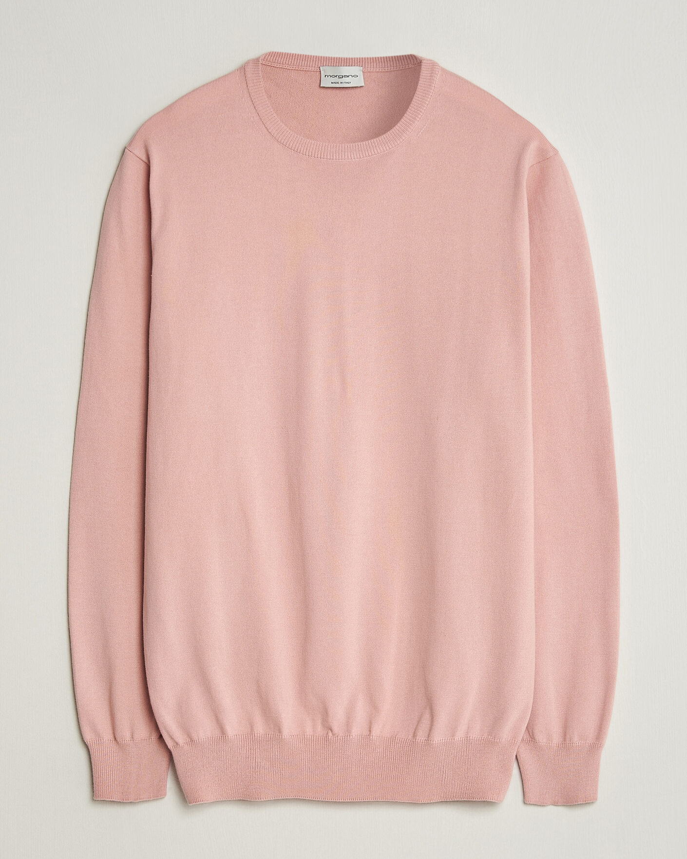 Men | Sweaters & Knitwear | Morgano | Supersoft Egyptian Cotton Crew Neck Soft Pink
