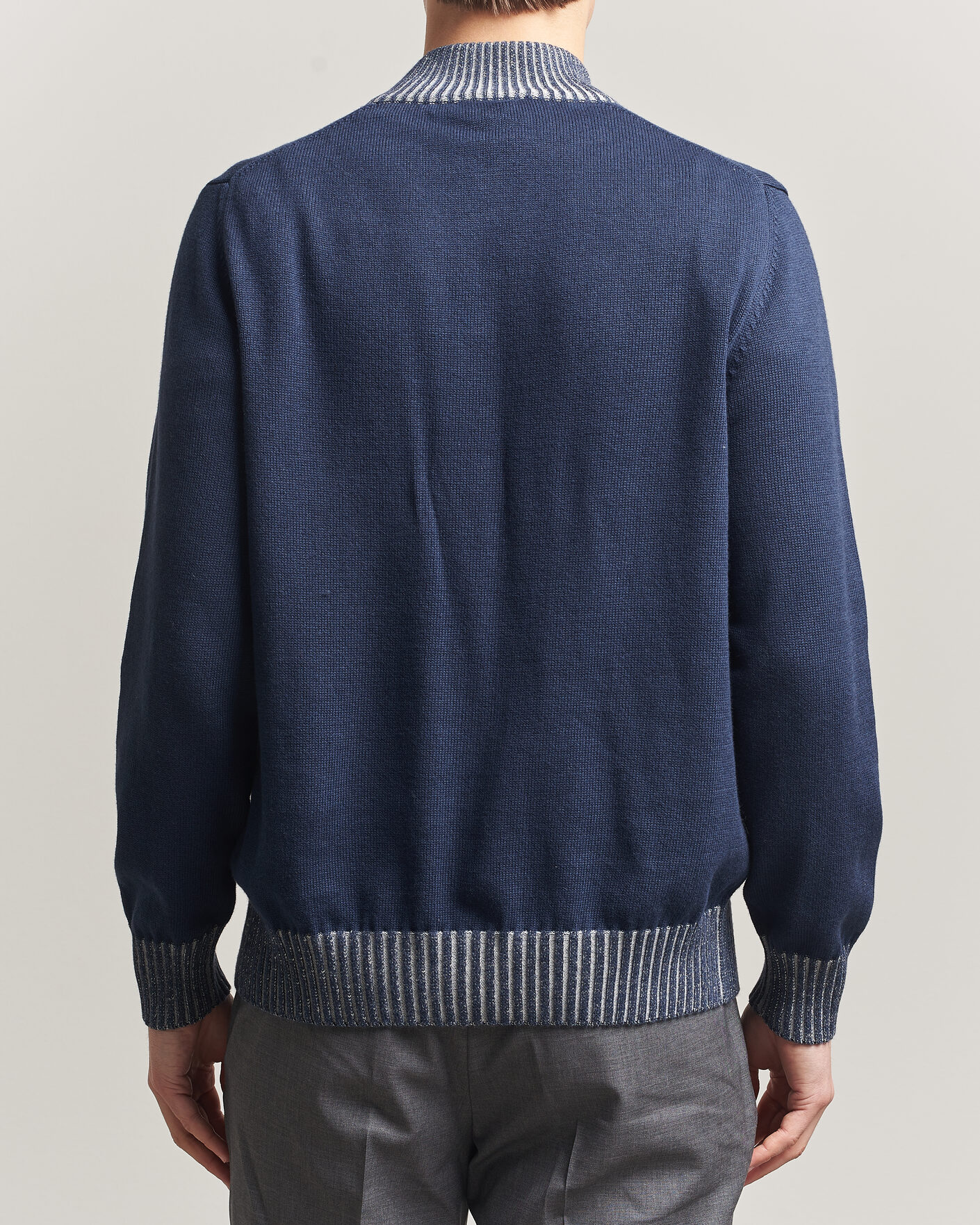 Men | Sweaters & Knitwear | Morgano | Cotton/Cashmere Knitted Cardigan Navy