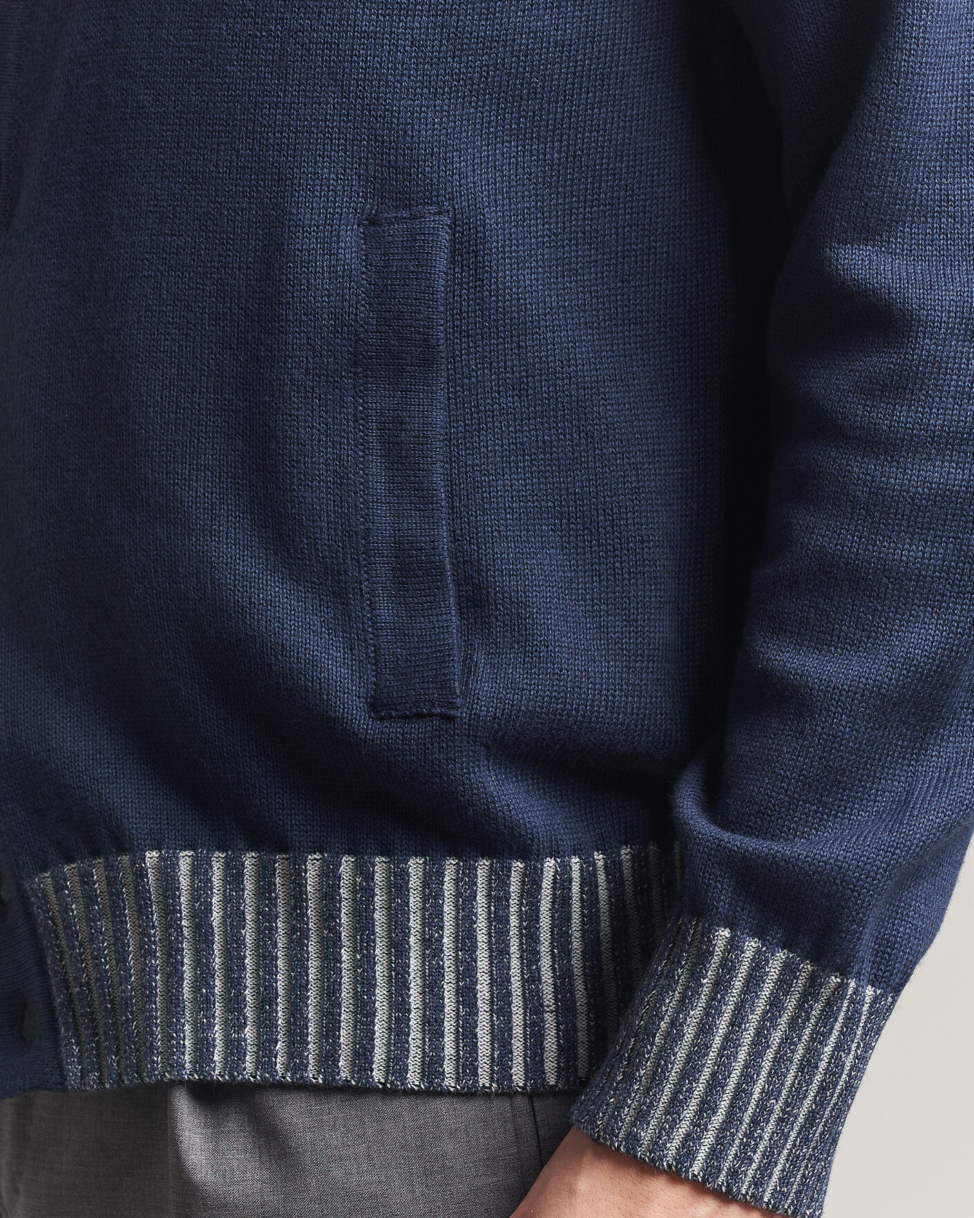 Men | Sweaters & Knitwear | Morgano | Cotton/Cashmere Knitted Cardigan Navy