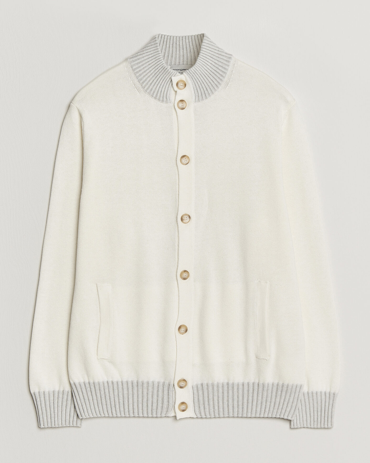 Men | Sweaters & Knitwear | Morgano | Cotton/Cashmere Knitted Cardigan Cream