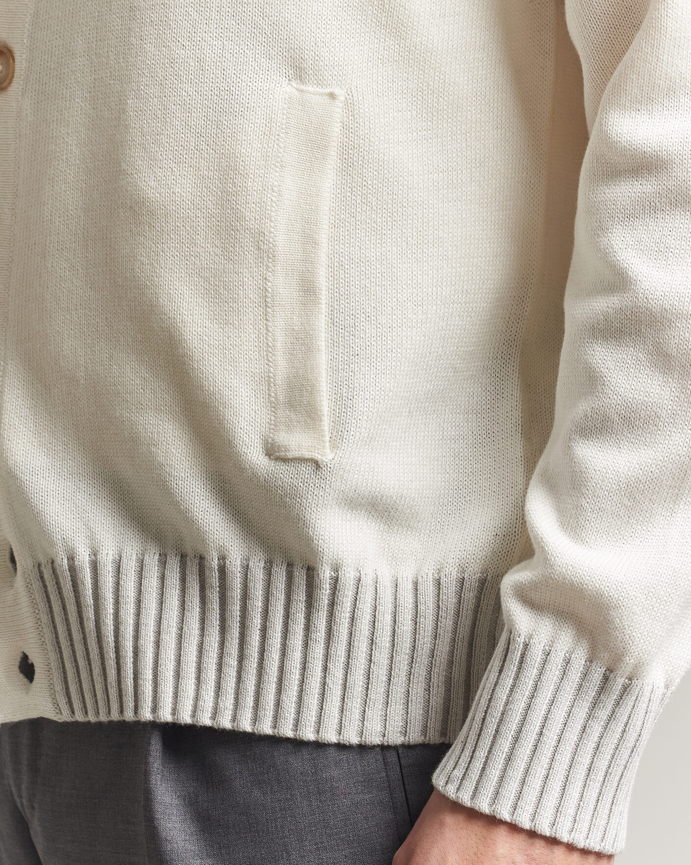 Men | Sweaters & Knitwear | Morgano | Cotton/Cashmere Knitted Cardigan Cream