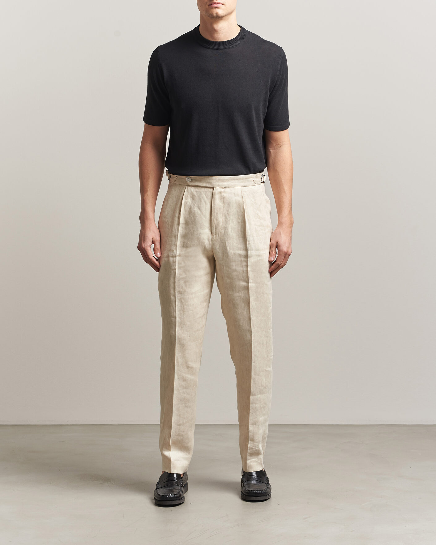 Men | T-Shirts | Morgano | Knitted Cotton Crepe T-Shirt Black