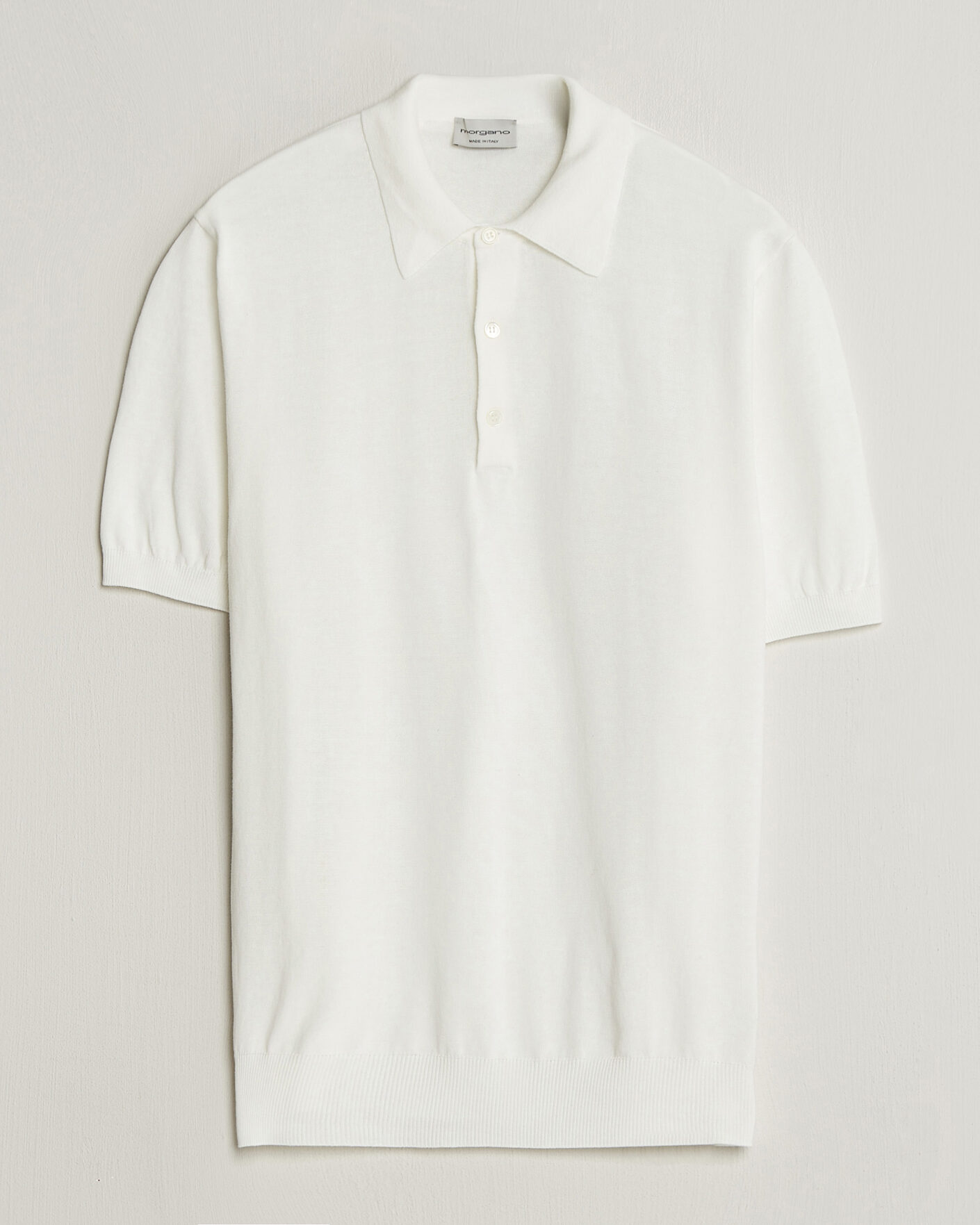Men | Polo Shirts | Morgano | Knitted Cotton Crepe Polo Latte