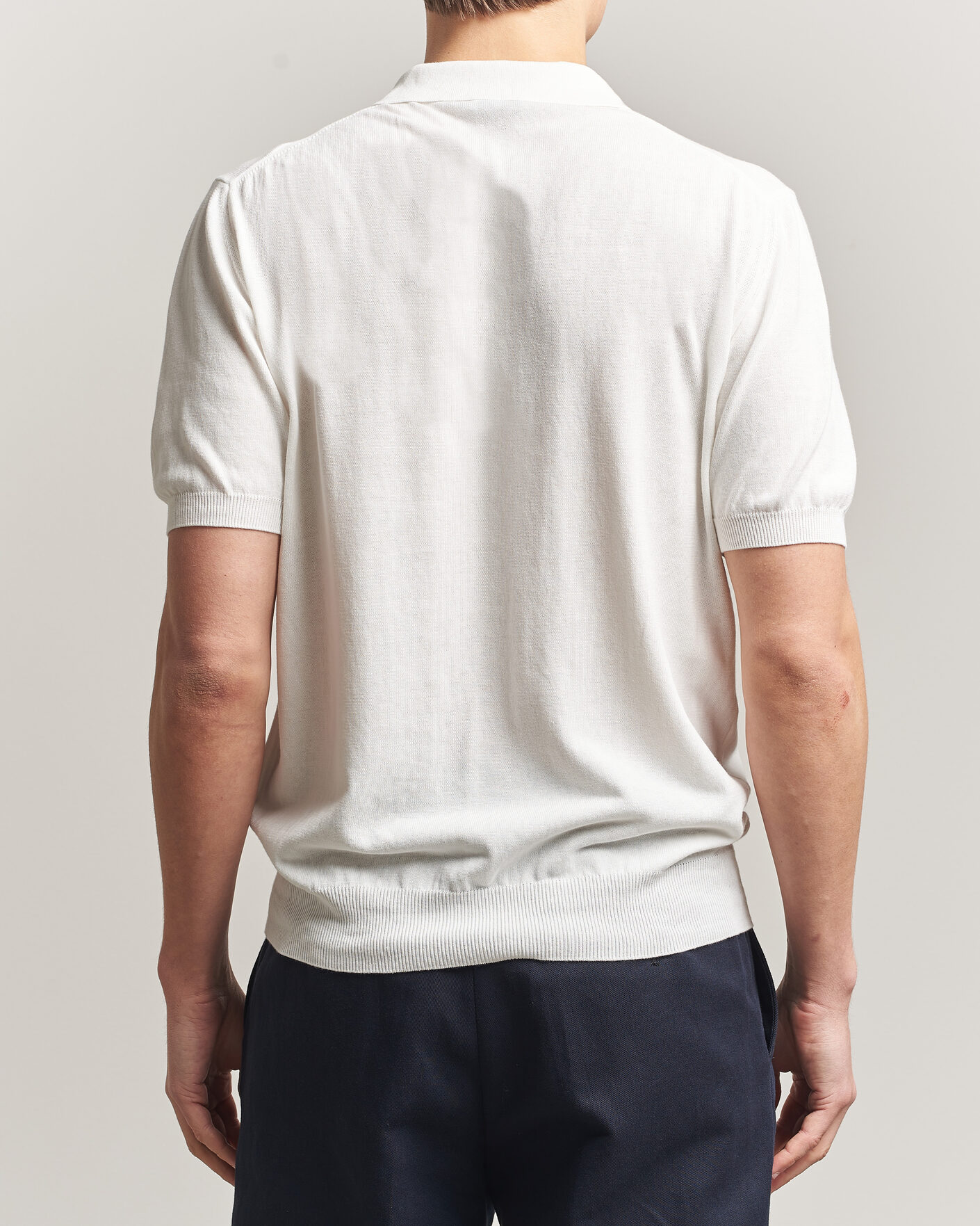 Men | Polo Shirts | Morgano | Knitted Cotton Crepe Polo Latte