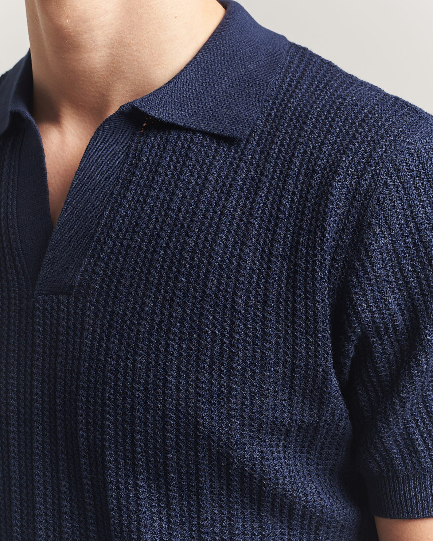 Men | Polo Shirts | Morgano | Structured Knitted Polo Navy