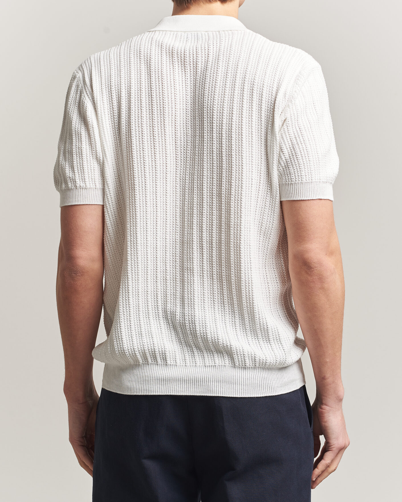 Men | Polo Shirts | Morgano | Structured Knitted Polo White