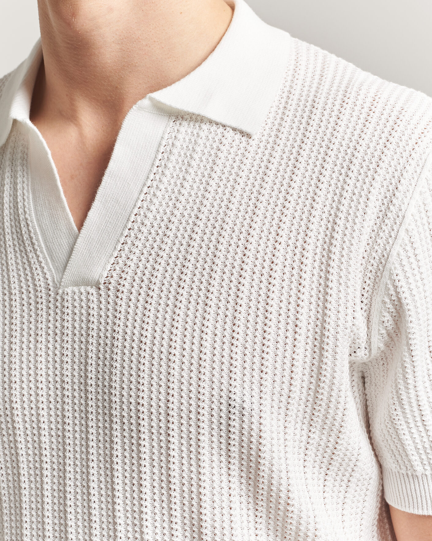 Men | Polo Shirts | Morgano | Structured Knitted Polo White