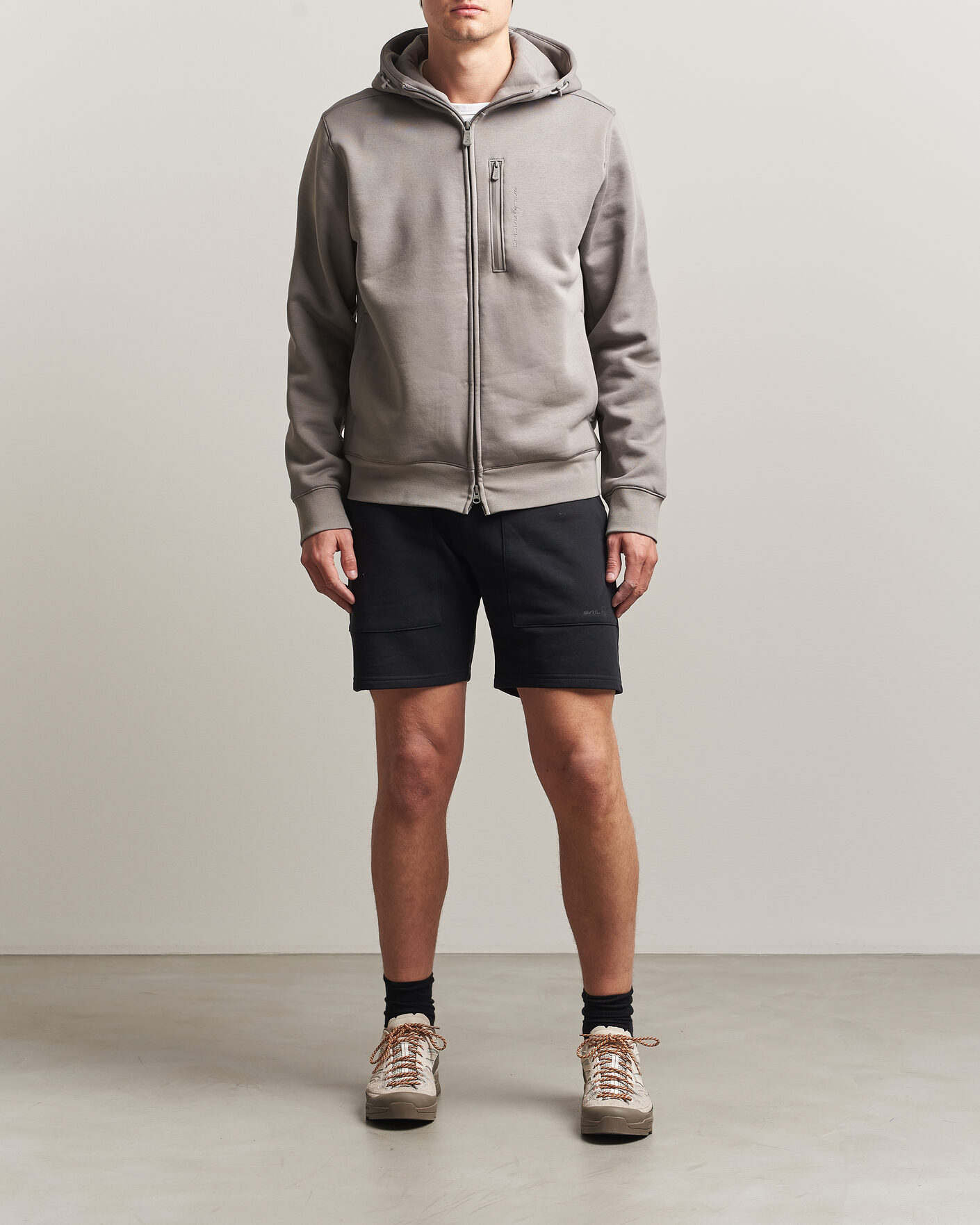 Men | Sweaters & Knitwear | Sail Racing | Bowman Monochrome Full Zip Hoodie Oyster