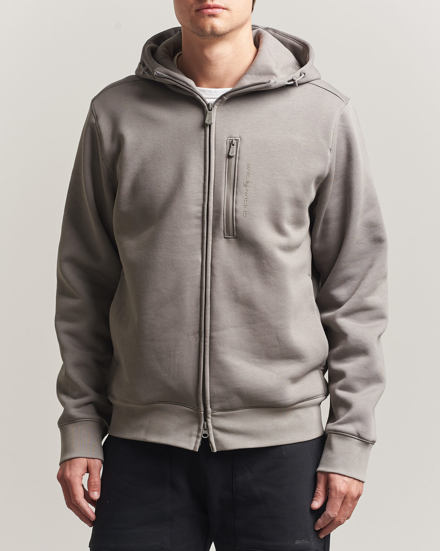 Men | Sweaters & Knitwear | Sail Racing | Bowman Monochrome Full Zip Hoodie Oyster