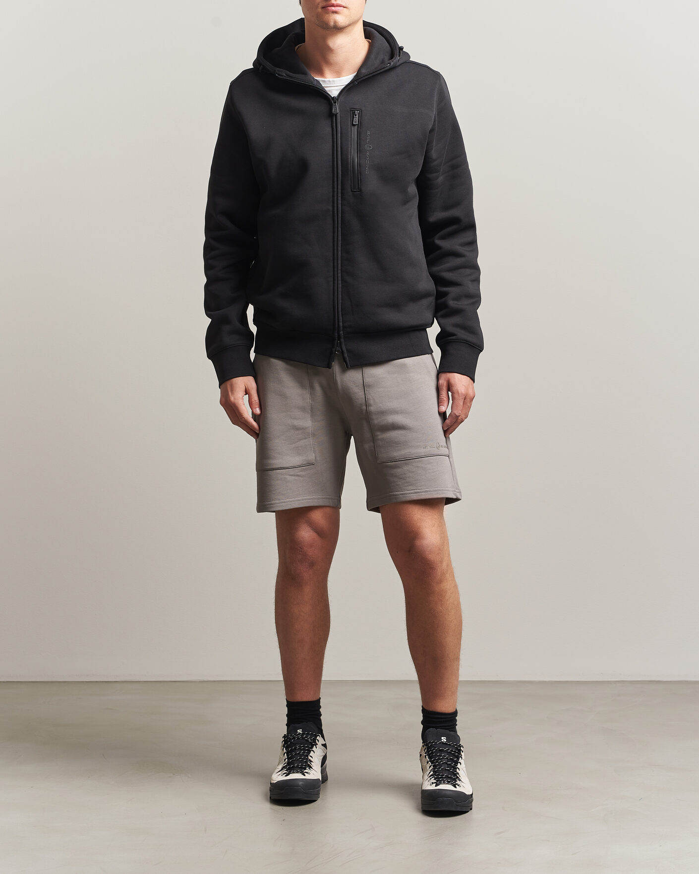 Men | Sweaters & Knitwear | Sail Racing | Bowman Monochrome Full Zip Hoodie Carbon