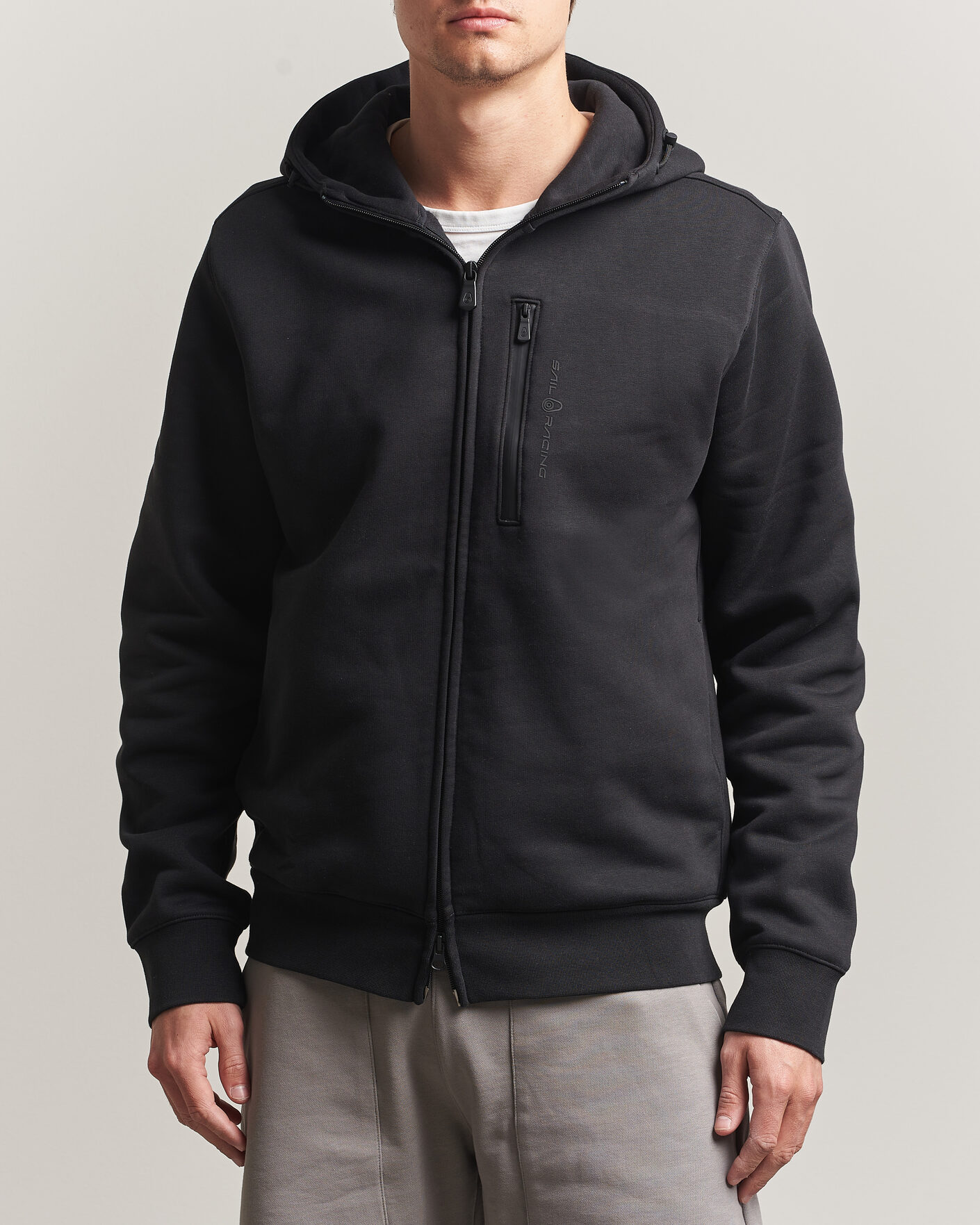 Men | Sweaters & Knitwear | Sail Racing | Bowman Monochrome Full Zip Hoodie Carbon