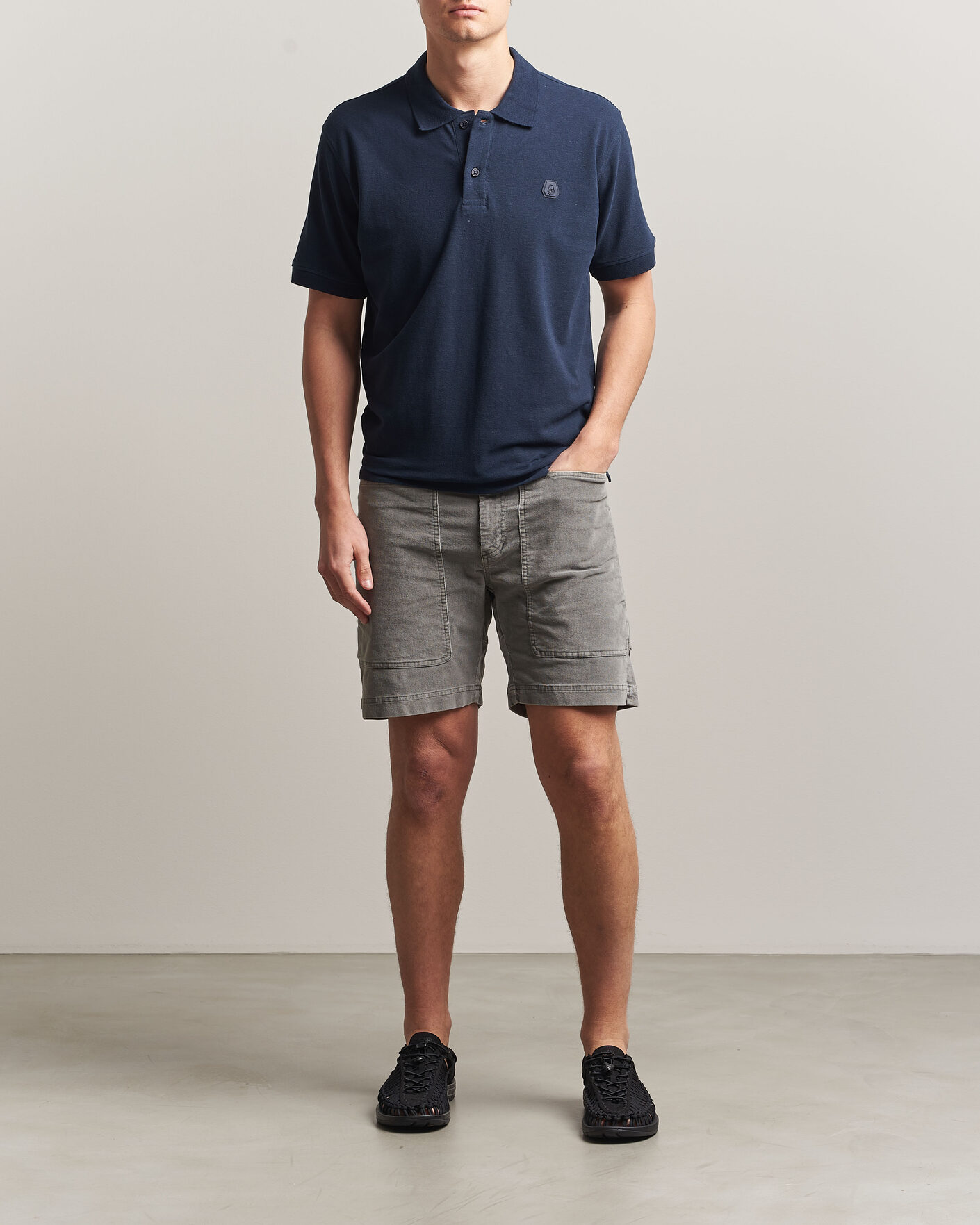 Men | Polo Shirts | Sail Racing | Tornado Cotton/Linen Pique Polo Navy