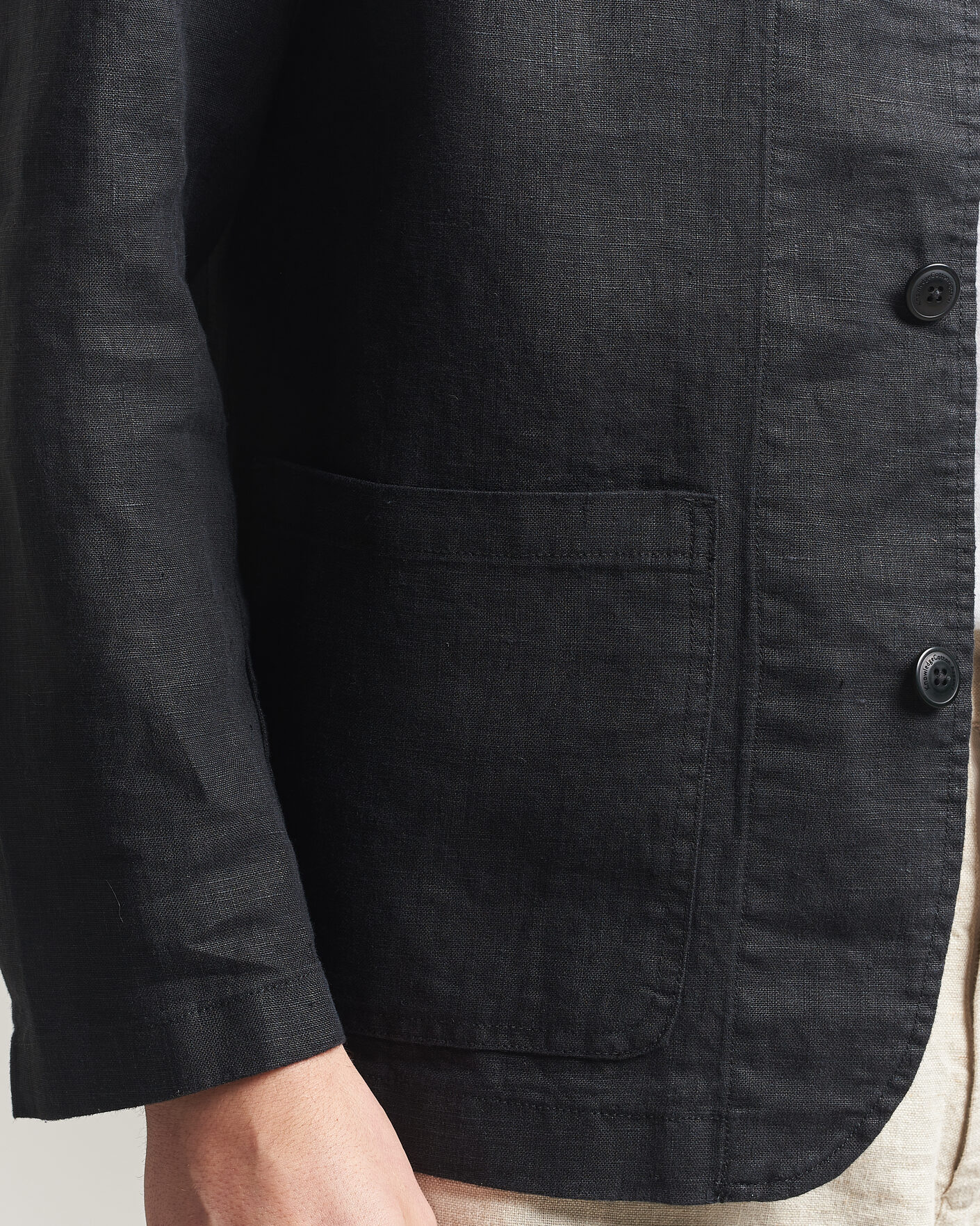 Men | Blazers | KnowledgeCotton Apparel | Linen Blazer Black