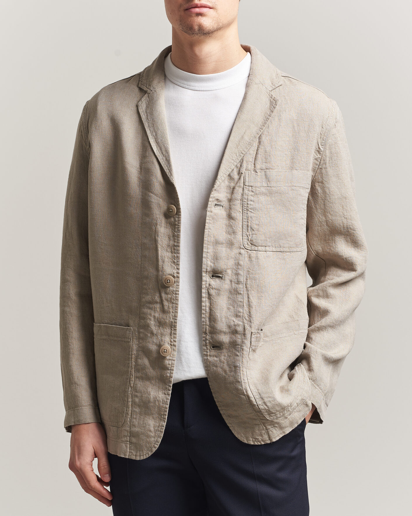 Men | Blazers | KnowledgeCotton Apparel | Linen Blazer Twill
