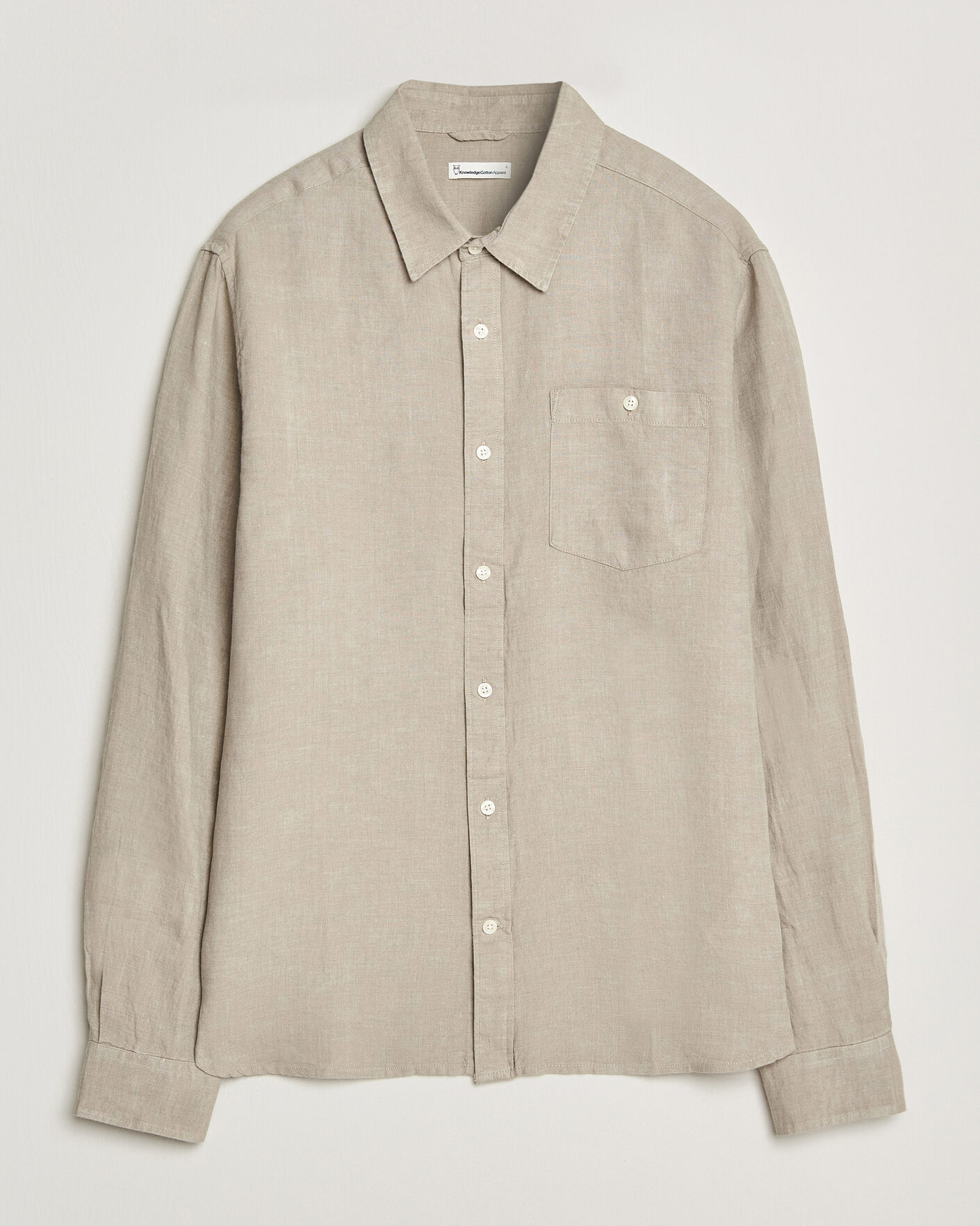 Men | Shirts | KnowledgeCotton Apparel | Regular Linen Shirt Twill