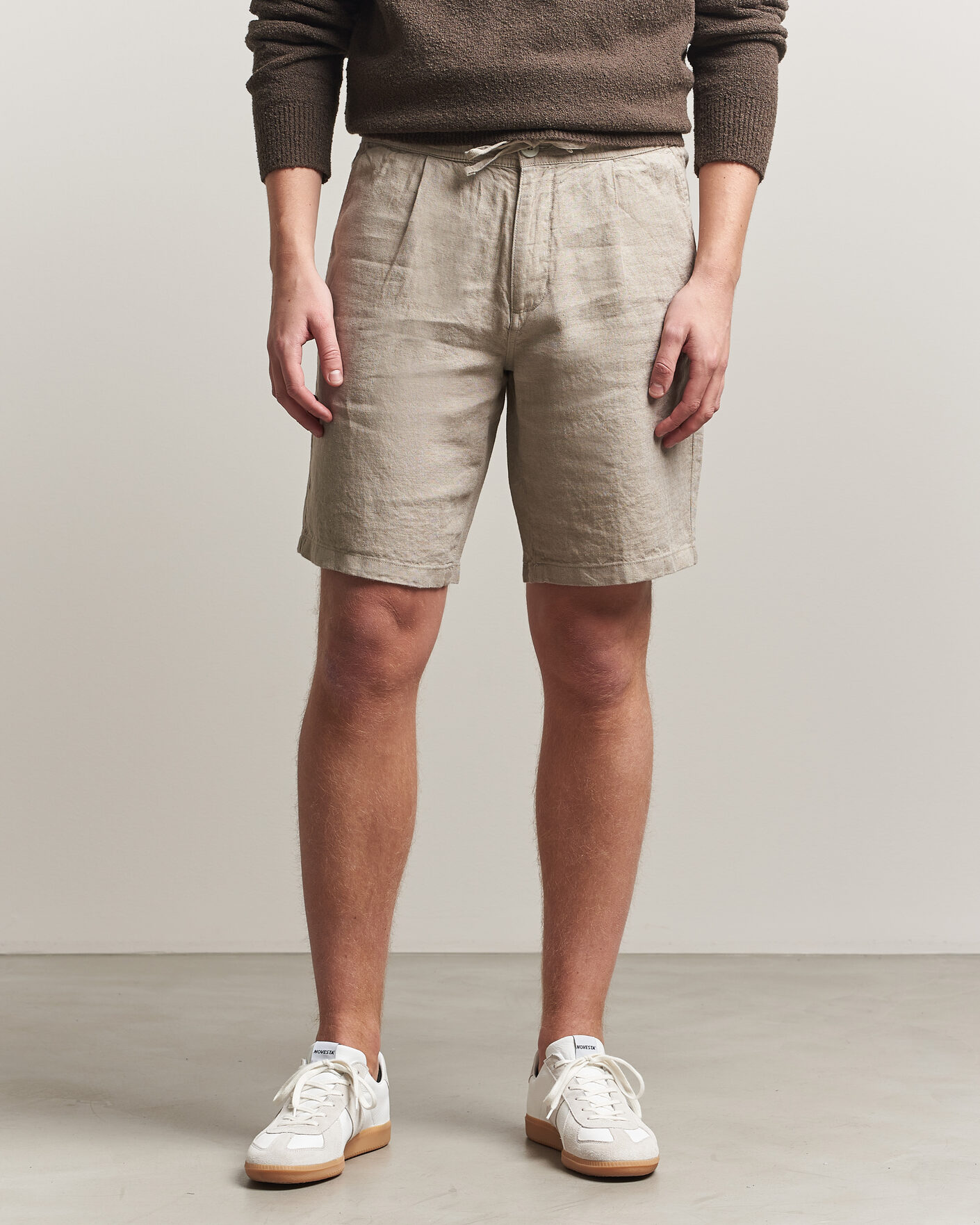 Men | Shorts | KnowledgeCotton Apparel | Loose Linen Shorts Twill