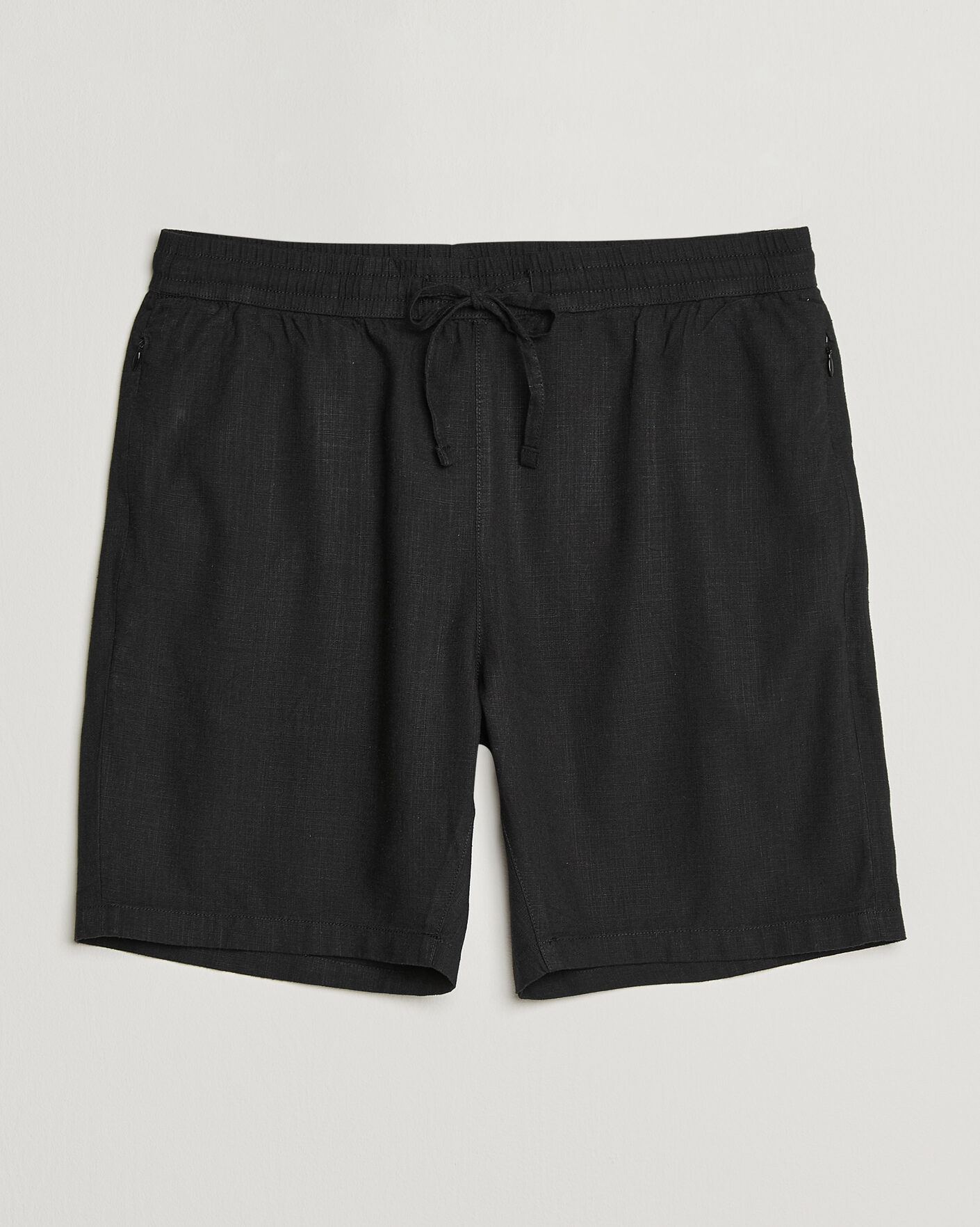 Men |  | KnowledgeCotton Apparel | Loose Linen/Viscose Shorts Black